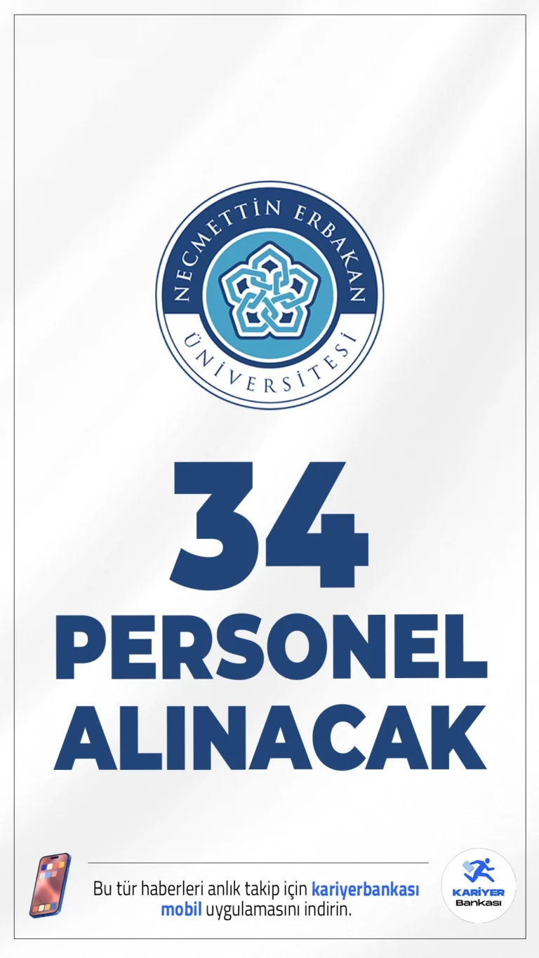 Necmettin Erbakan Üniversitesi 34 Personel Alımı Yapacak.Necmettin Erbakan Üniversitesi, Konya merkez ve ilçe birimlerinde görevlendirilmek üzere, 657 sayılı Devlet Memurları Kanunu’nun 4/B maddesi kapsamında toplam 34 sözleşmeli personel alımı yapacağını duyurdu. Başvurular 25 Şubat 2026 tarihinde sona erecek.Başvuru yapacak adayların belirtilen şartları taşıması gerekmektedir.