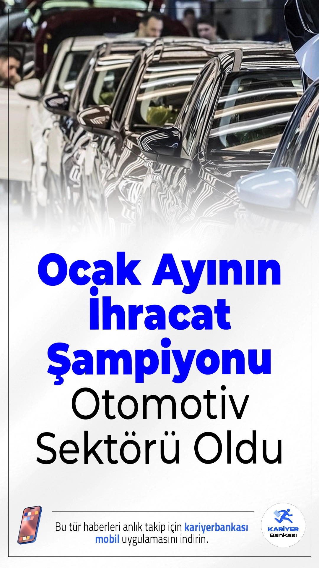 Ocak Ayının İhracat Şampiyonu Otomotiv Sektörü Oldu.2026 yılı Ocak ayında ihracat lideri yine değişmedi. Otomotiv endüstrisi, 3,1 milyar dolarlık ihracat ile Türkiye'nin en fazla dış satım gerçekleştiren sektörü oldu. Türkiye İhracatçılar Meclisi (TİM) verileri, sektörlerin ve şehirlerin dış ticaret performansını ortaya koydu.