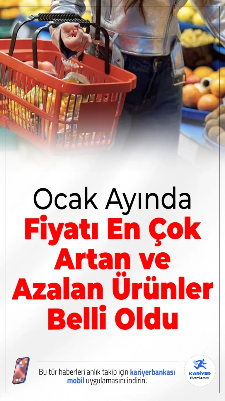 Ocak Ayında Fiyatı En Çok Artan ve Azalan Ürünler Belli Oldu.TÜİK verilerine göre Ocak 2026’da tüketici fiyatları bazında en yüksek artış %57,08 ile yurt dışı hava yolu taşımacılığı kaleminde gerçekleşti. En çok ucuzlayan ürün ise kadın ve kız çocuk giysileri oldu.