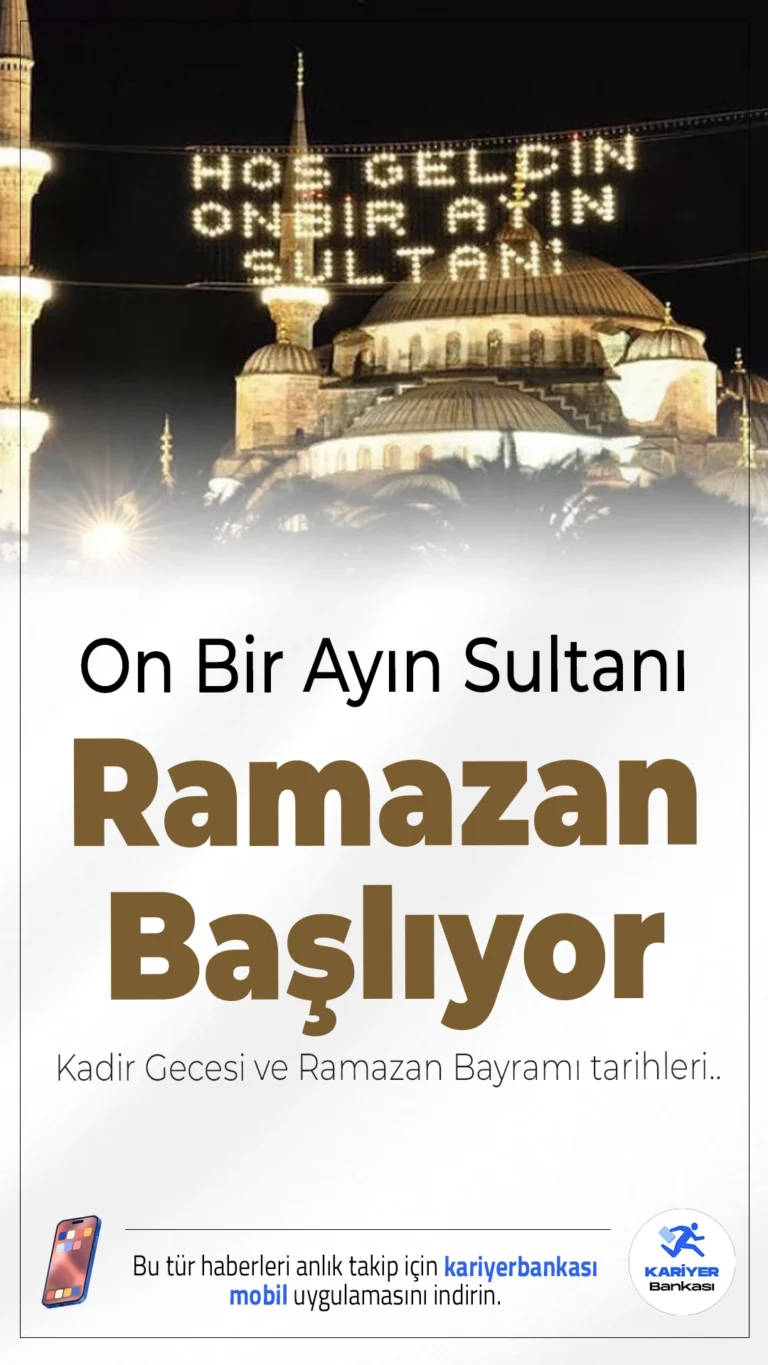 Ramazan ayı 19 Şubat Perşembe günü başlıyor.Müslümanlar için büyük öneme sahip üç ayların sonuncusu olan Ramazan ayı için geri sayım başladı. Oruç, teravih, mukabele ve yardımlaşma ayı olarak bilinen bu mübarek dönem 19 Şubat Perşembe günü başlayacak.