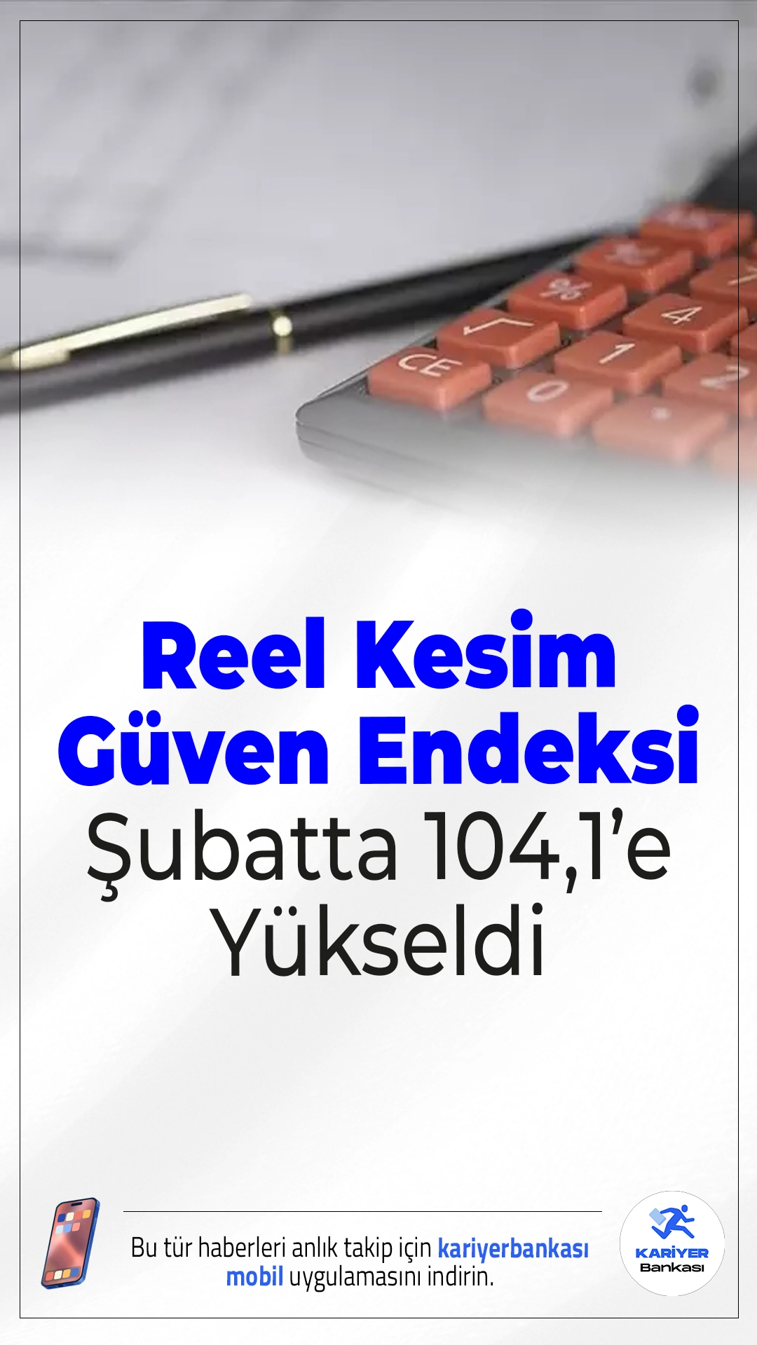 Reel Kesim Güven Endeksi Şubatta 104,1’e Yükseldi.Şubat ayında Reel Kesim Güven Endeksi 2,5 puan artarak 104,1 seviyesine çıktı. İmalat sanayisinde üretim ve sipariş beklentileri güçlendi.