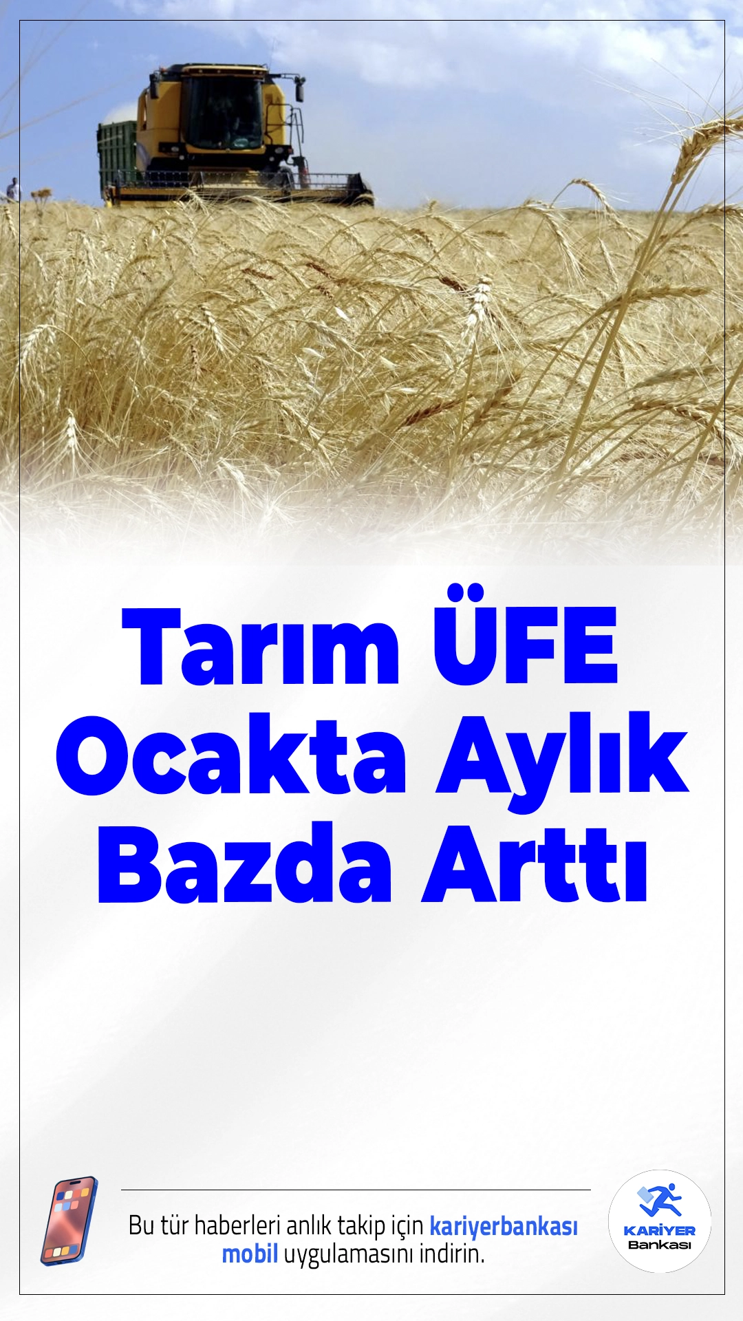 Tarım ÜFE Ocakta Yükseldi.Türkiye İstatistik Kurumu (TÜİK) tarafından açıklanan verilere göre Tarım Ürünleri Üretici Fiyat Endeksi (Tarım ÜFE) ocak ayında hem aylık hem yıllık bazda dikkat çeken artış kaydetti.