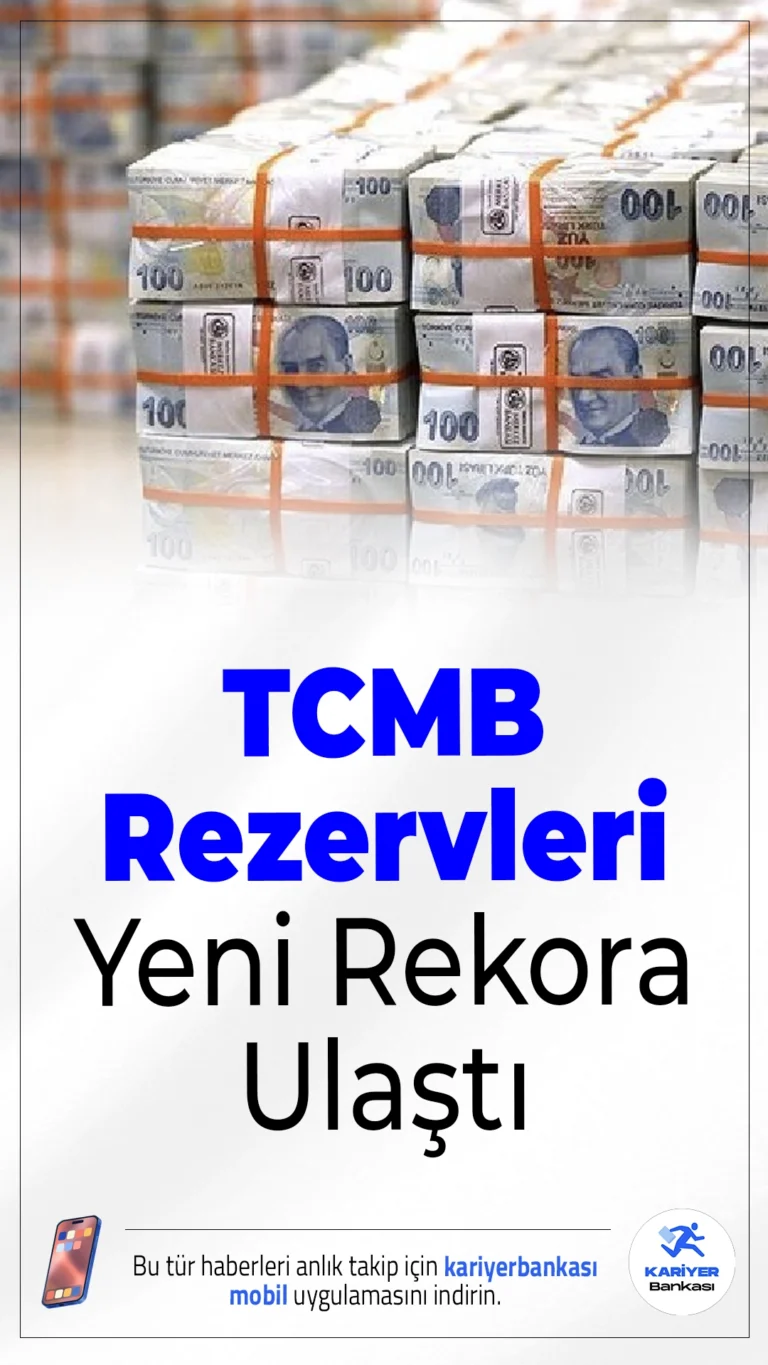 TCMB Rezervleri Yeni Rekora Ulaştı.Bankacılar tarafından yapılan hesaplamalara göre Türkiye Cumhuriyet Merkez Bankası (TCMB) toplam rezervleri, geçtiğimiz hafta 218,3 milyar dolarla yeni bir zirveye ulaştı. Döviz ve altın varlıklarındaki artış, rezervlerde rekor getirdi.