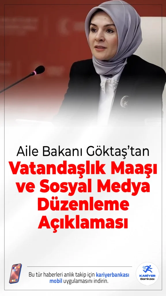 15 Yaş Altına Sanal Medya Düzenlemesi Geliyor! Bakan Göktaş: “Son Aşamadayız”.Aile ve Sosyal Hizmetler Bakanlığı Bakanı Mahinur Özdemir Göktaş, bir televizyon programında yaptığı açıklamada 15 yaş altına yönelik sanal medya düzenlemesinde çalışmaların son aşamaya geldiğini duyurdu.