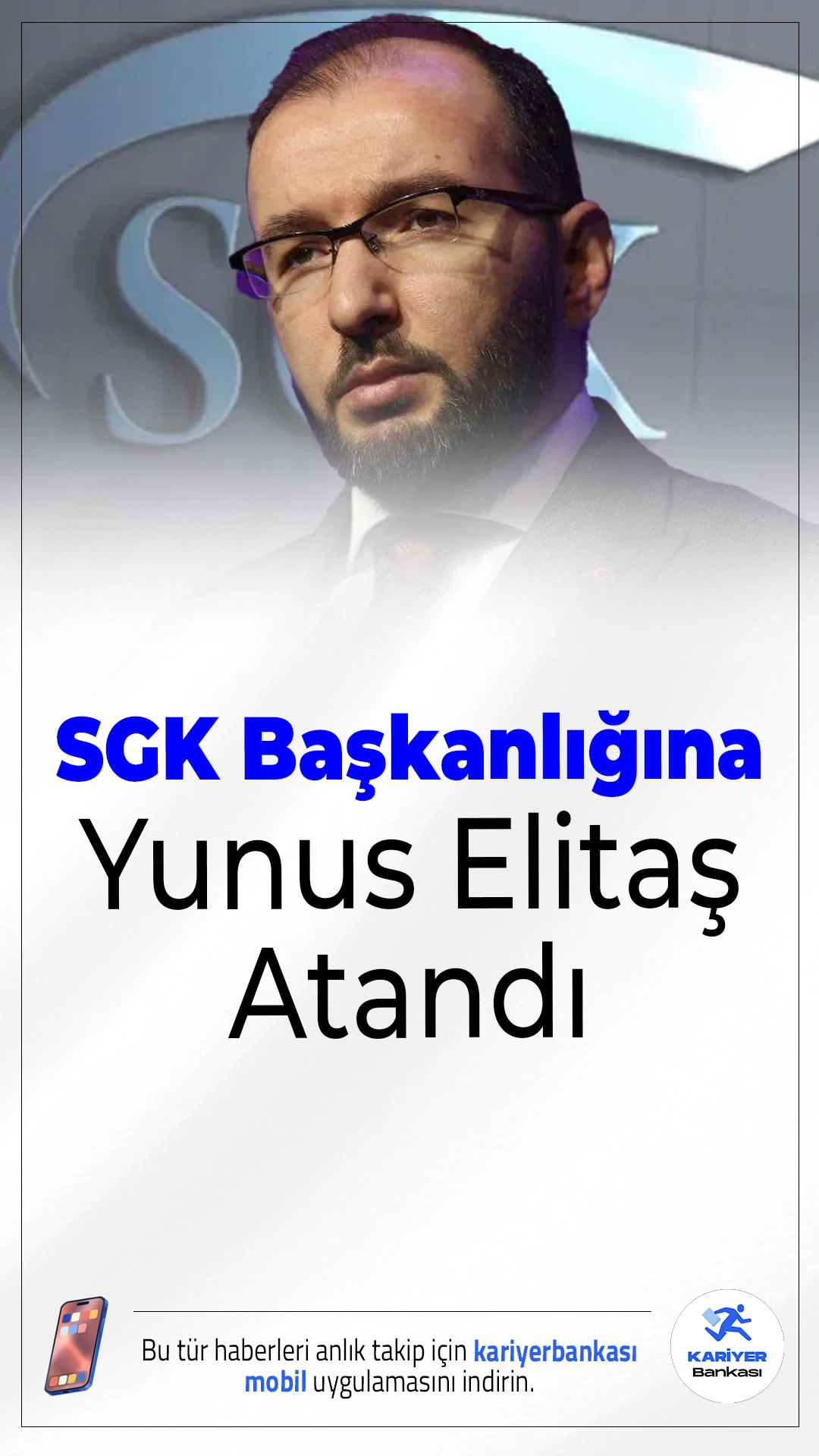 SGK Başkanlığına Yunus Elitaş Atandı.Cumhurbaşkanı Erdoğan’ın imzasıyla yayımlanan Resmi Gazete kararıyla Sosyal Güvenlik Kurumu (SGK) Başkanlığına Yunus Elitaş atandı. Çeşitli bakanlık ve kamu kurumlarında da önemli görev değişiklikleri gerçekleşti.