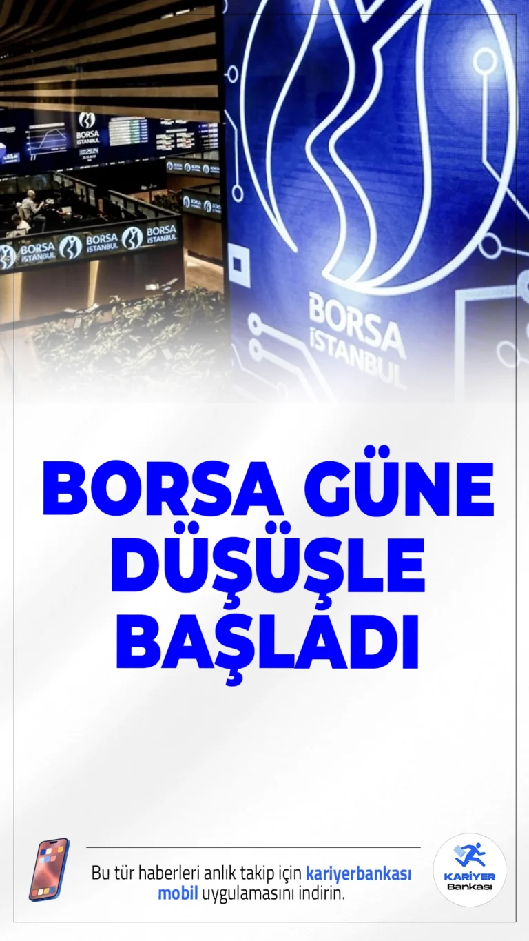 Borsa Güne Düşüşle Başladı.Borsa İstanbul’da BIST 100 endeksi güne yüzde 0,25 düşüşle başladı. Açılışta endeks 13.253,33 puana gerilerken bankacılık hisselerinde kayıp dikkat çekti.