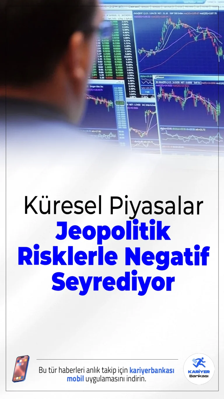 Küresel Piyasalar Jeopolitik Risklerle Negatif Seyrediyor.Orta Doğu’daki gerilim ve yükselen petrol fiyatları küresel piyasalarda satış baskısını artırdı. Yatırımcılar riskten kaçınırken borsalarda düşüş eğilimi öne çıkıyor.