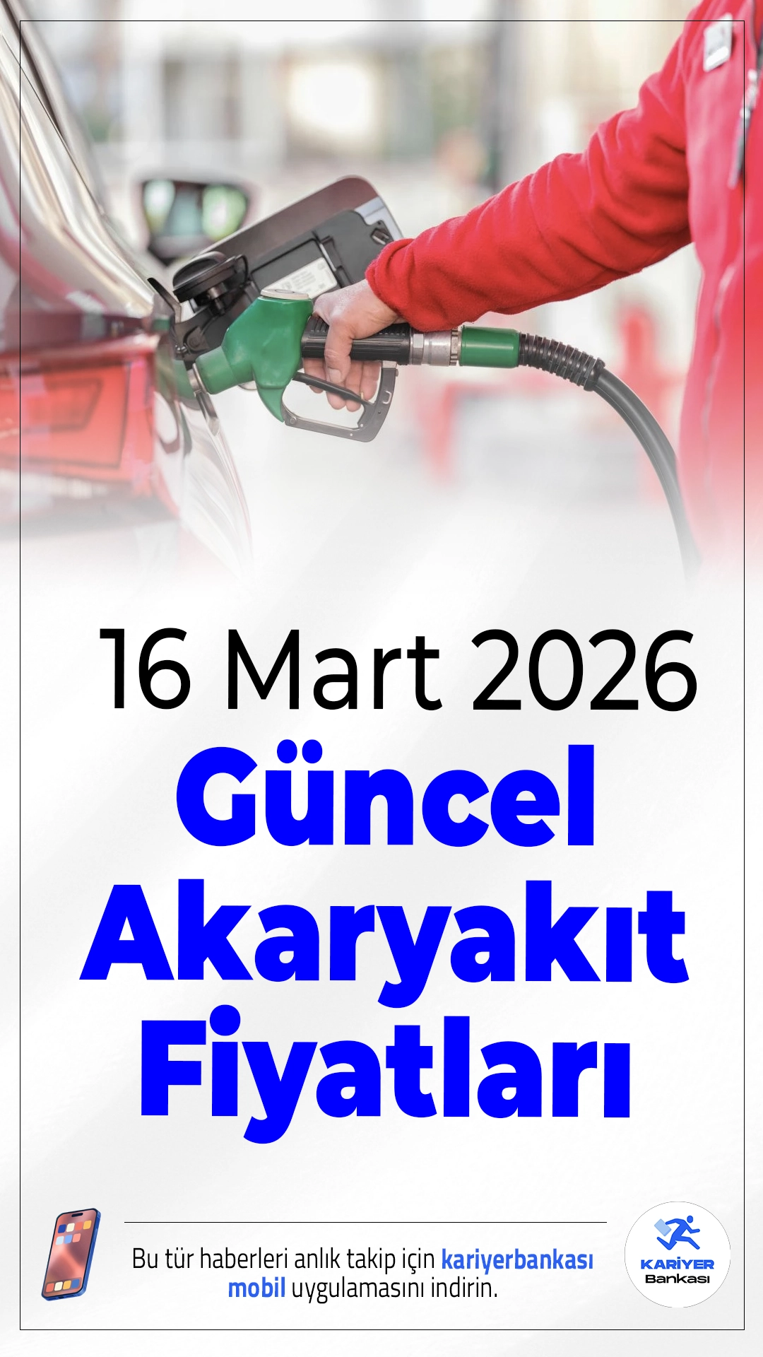 Benzine Zam ya da İndirim Var mı? İşte 16 Mart 2026 Güncel Akaryakıt Fiyatları.Brent petrol fiyatları ve döviz kurundaki dalgalanmalar akaryakıt fiyatlarını etkilemeye devam ediyor. 16 Mart 2026 itibarıyla benzin, motorin ve LPG fiyatları vatandaşlar tarafından yakından takip ediliyor.