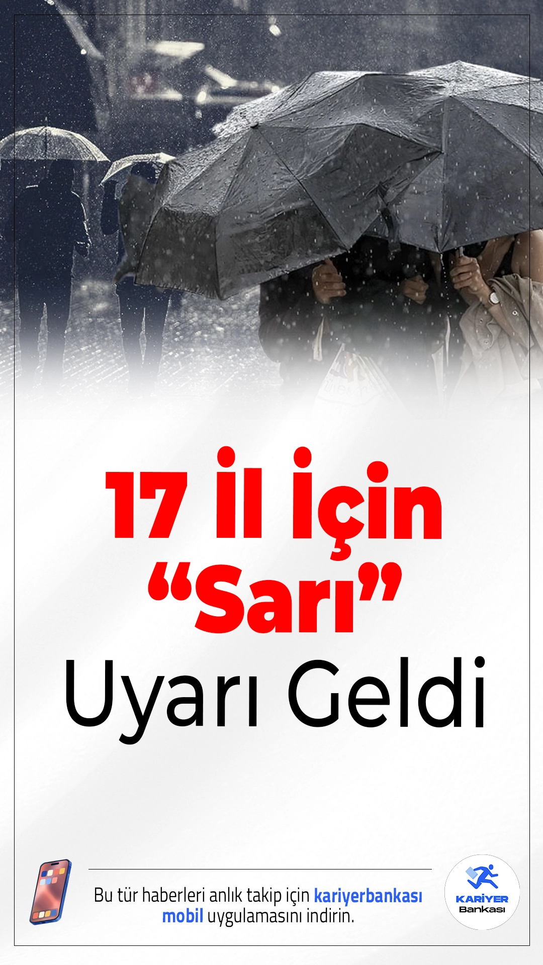 17 İl İçin “Sarı” Uyarı: Kuvvetli Yağışa Dikkat.Meteoroloji, Marmara ve doğu bölgeleri için kuvvetli yağış uyarısı yaptı; 17 ilde “sarı kod” verildi.