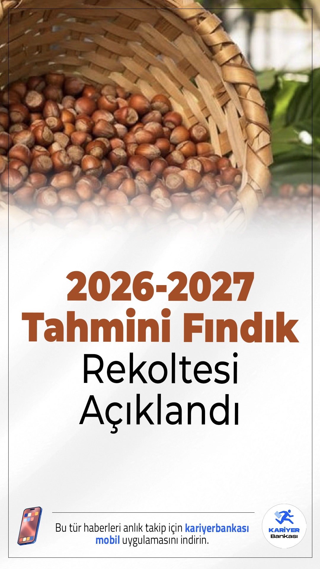 2026-2027 Tahmini Fındık Rekoltesi Açıklandı.İhracatçı birliklerinin yaptığı ilk çalışmaya göre Türkiye’nin 2026-2027 sezonu fındık rekoltesi 829 bin 239 ton olarak tahmin edildi.