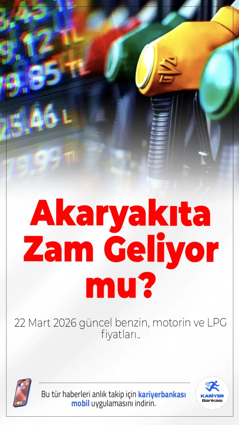 Akaryakıta Zam Geliyor mu? 22 Mart 2026 Güncel Benzin, Motorin ve LPG Fiyatları..Motorin fiyatlarına salı gününden itibaren yaklaşık 6 TL zam beklentisi oluşurken, güncel akaryakıt fiyatları sabit seyrini sürdürüyor.