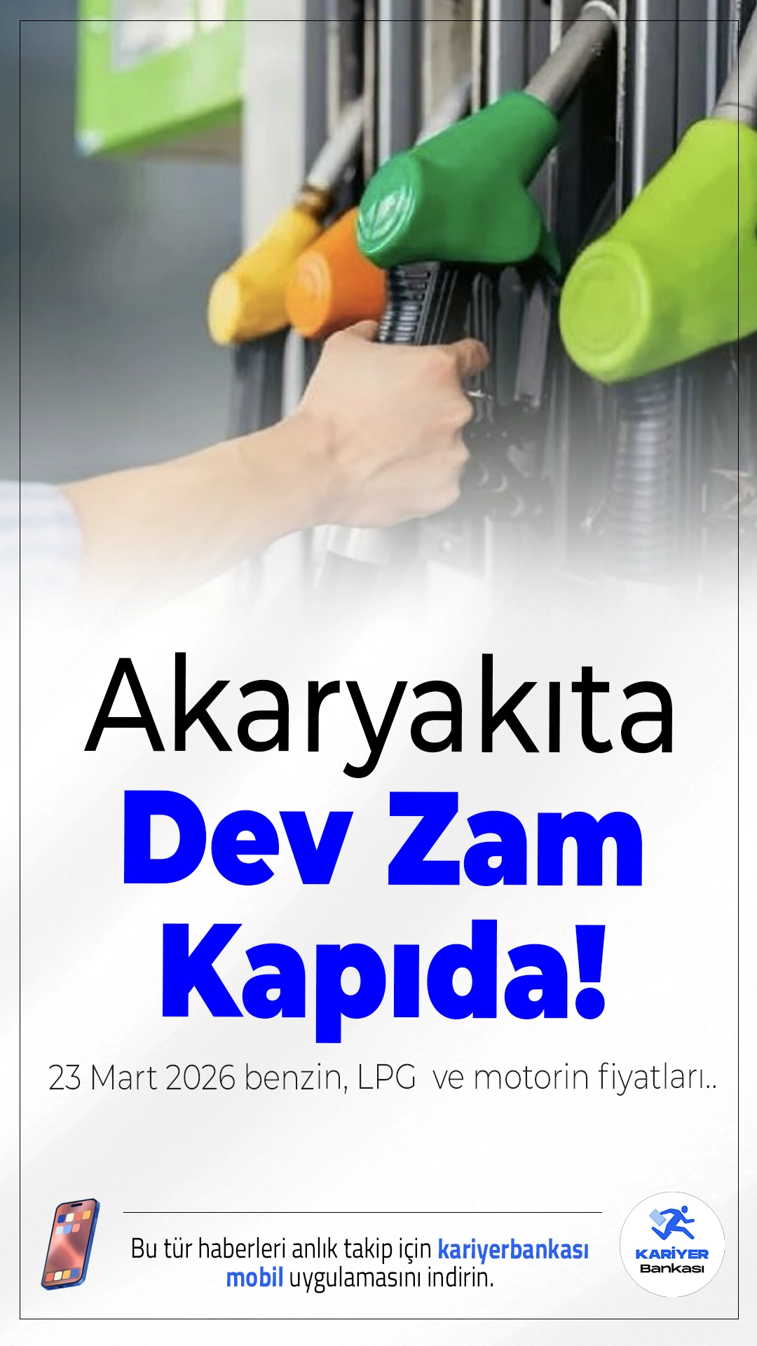 Akaryakıta Dev Zam Kapıda! 23 Mart 2026 Benzin, LPG ve Motorin Fiyatları.Brent petrol ve dövizdeki yükseliş akaryakıt fiyatlarını yukarı çekiyor. Motorin için 6 TL zam beklentisi gündemde, vatandaş fiyatları yakından takip ediyor.