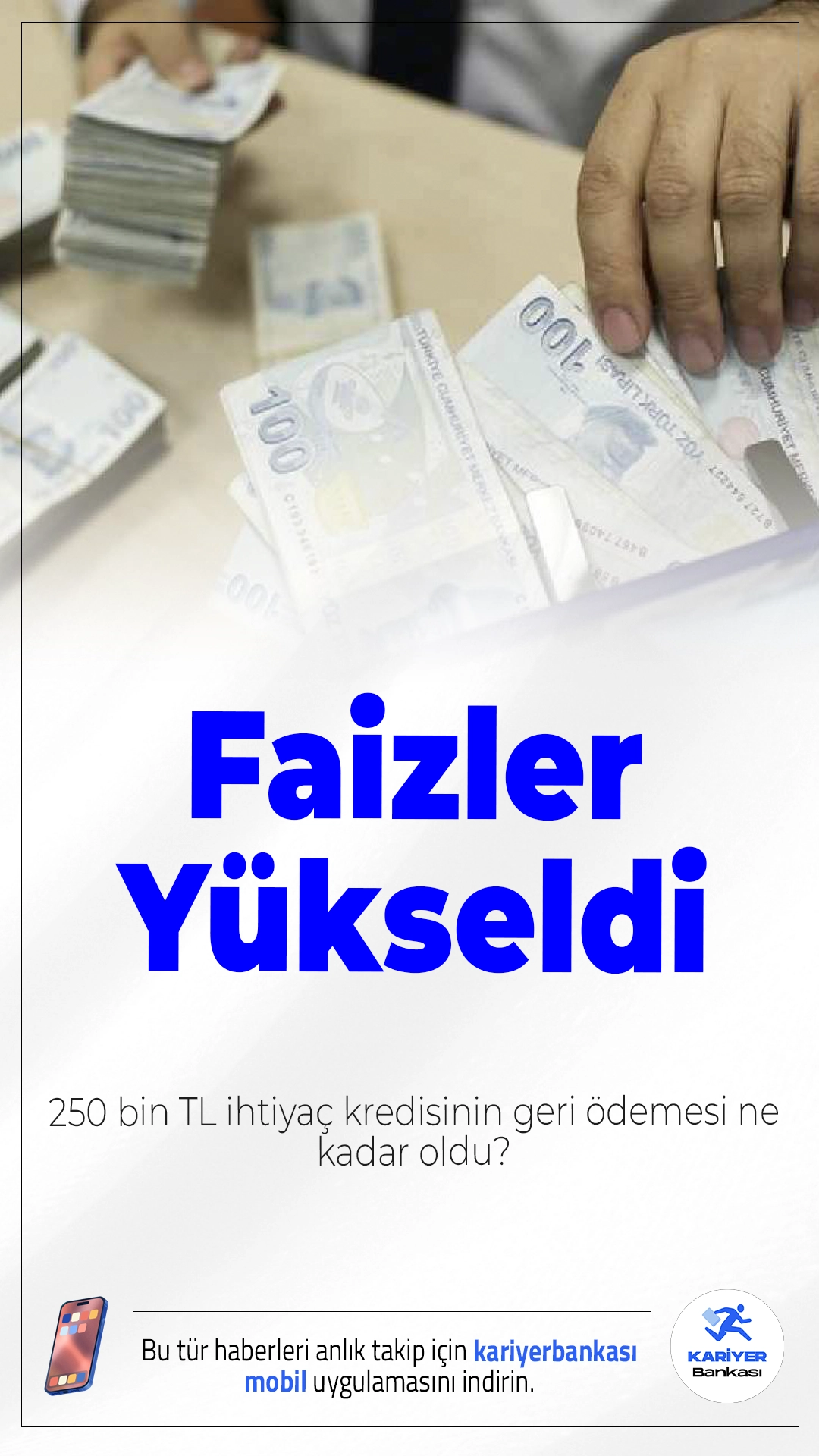 Faizler Yükseldi: 250 Bin TL İhtiyaç Kredisinin Geri Ödemesi Ne Kadar Oldu?Artan faiz oranları kredi maliyetlerini yukarı çekti. 250 bin TL ihtiyaç kredisinde geri ödeme 326 bin TL’den başlayarak 374 bin TL’ye kadar çıkıyor.