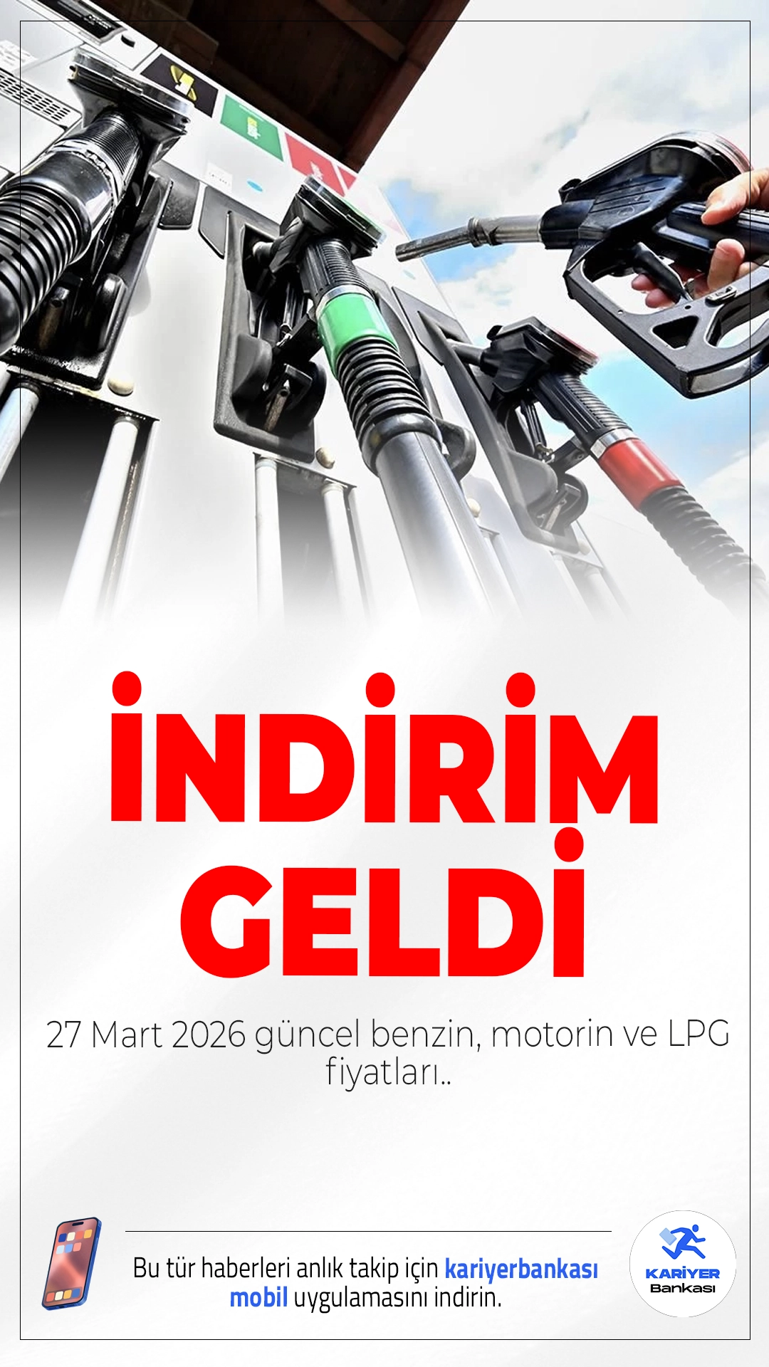 Motorine İndirim Geldi: 27 Mart 2026 Güncel Benzin, Motorin ve LPG Fiyatları.Akaryakıt fiyatlarında dalgalanma sürüyor. Küresel petrol piyasalarındaki hareketlilik, döviz kurundaki değişimler ve vergi düzenlemeleri, benzin, motorin ve LPG fiyatlarını doğrudan etkilemeye devam ediyor. Araç sahipleri ise güncel fiyatları yakından takip ediyor.