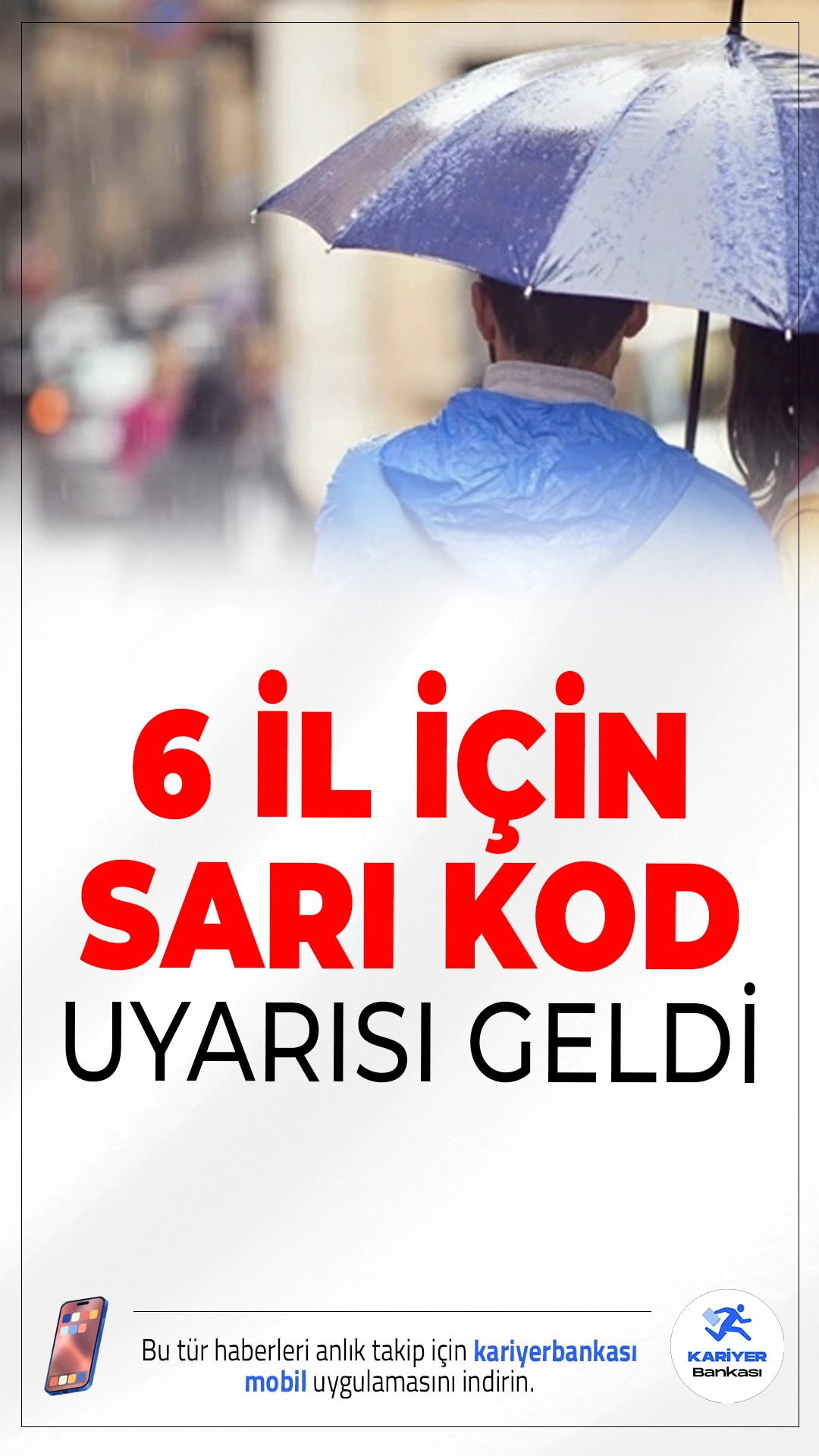 Meteoroloji’den 6 İle Sarı Kodlu Uyarı.Meteoroloji Genel Müdürlüğü’nün son hava tahmin raporuna göre Türkiye genelinde hava parçalı ve çok bulutlu olacak. Özellikle bazı bölgelerde yağmur, sağanak, karla karışık yağmur ve kar yağışı etkili olacak.
