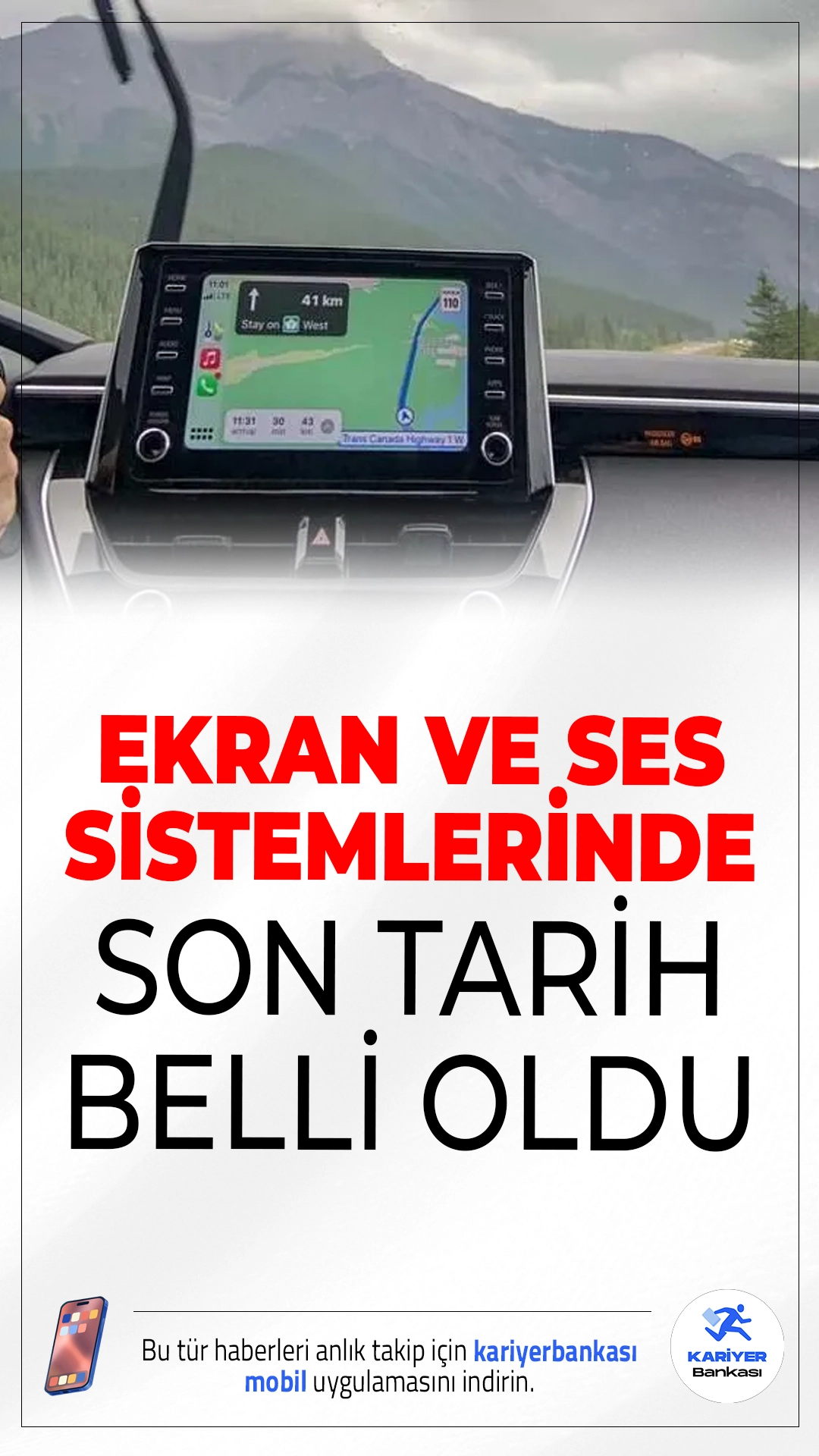 Araçlara Sonradan Takılan Ekran ve Ses Sistemleri İçin Son Tarih Açıklandı.İçişleri Bakanı Mustafa Çiftçi, araçlarda sonradan takılan ses ve görüntü sistemleriyle ilgili önemli açıklamalarda bulundu. Türkiye Büyük Millet Meclisi’nde kabul edilip 27 Şubat’ta Resmi Gazete’de yayımlanan düzenleme ile 2918 sayılı Karayolları Trafik Kanunu’nda değişiklik yapıldığını hatırlatan Çiftçi, araçların orijinalinde bulunmayan sistemlere ciddi para cezaları uygulanacağını belirtti.