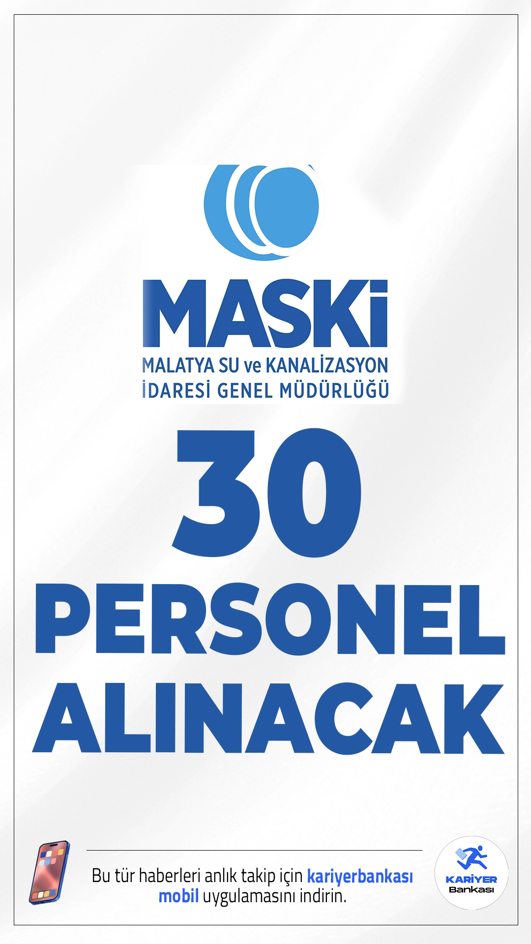 MASKİ 30 Personel Alımı Yapacak.Malatya Su ve Kanalizasyon İdaresi (MASKİ) Genel Müdürlüğü, yayımladığı resmi ilan ile toplam 30 sözleşmeli personel alımı yapacağını duyurdu. Belediye bünyesinde gerçekleştirilecek alımlar kapsamında mühendis ve tekniker kadrolarında istihdam sağlanacak. Adayların başvuruda bulunabilmesi için KPSS’den en az 60 puan almış olması gerekiyor.