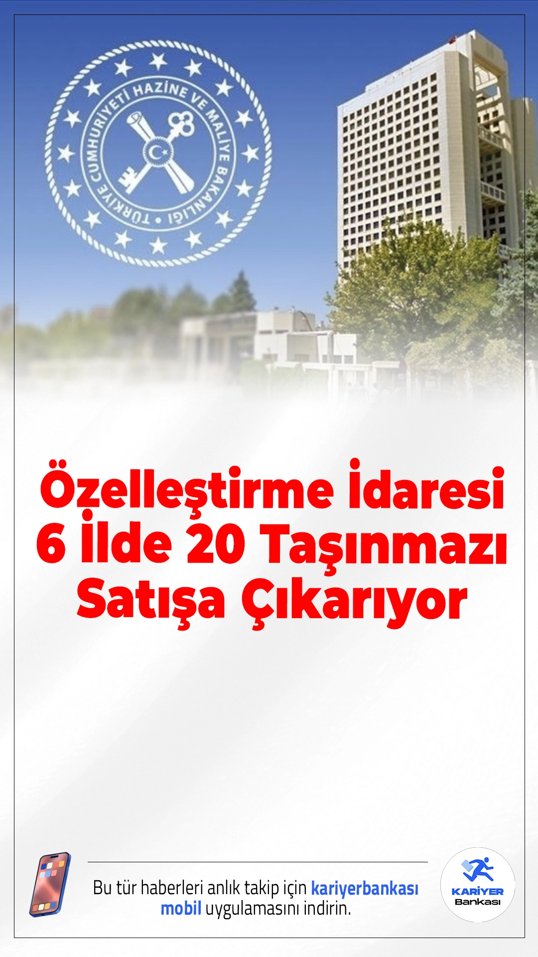 Özelleştirme İdaresi 6 İlde 20 Taşınmazı Satışa Çıkarıyor.Özelleştirme İdaresi Başkanlığı, 6 farklı ilde bulunan 20 taşınmazı satış yöntemiyle özelleştirecek. İhaleler için son teklif tarihleri Nisan sonunda.
