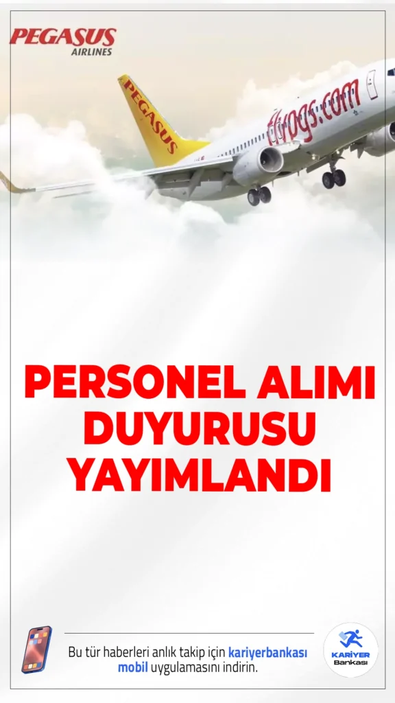Pegasus Personel Alımı Başvuruları Başladı.Türkiye’nin önde gelen havayolu şirketlerinden Pegasus Hava Yolları, büyüyen operasyonları kapsamında çok sayıda yeni personel alımı yapacağını duyurdu. Yayımlanan ilanlara göre en az lise mezunu adayların da başvuru yapabileceği alımlarda farklı teknik ve operasyonel pozisyonlar öne çıkıyor.