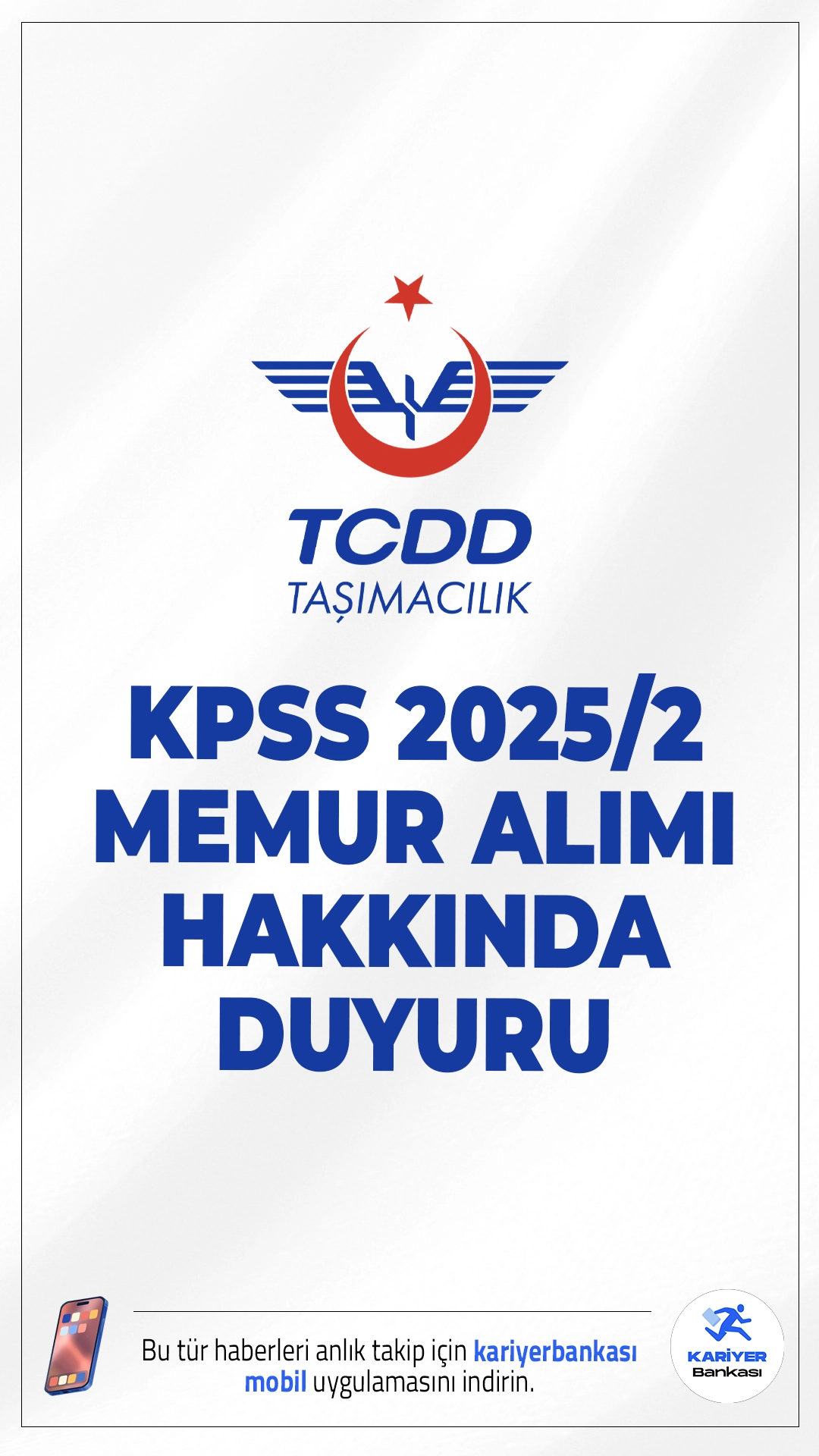 TCDD Taşımacılık KPSS 2025/2 Memur Alımı Hakkında Duyuru.TCDD Taşımacılık AŞ’ye 2025/2 KPSS merkezi atamasıyla yerleşen ve ataması onaylanan adayların listesi yayımlandı. Adayların en geç 31 Mart 2026’ya kadar göreve başlaması gerekiyor.