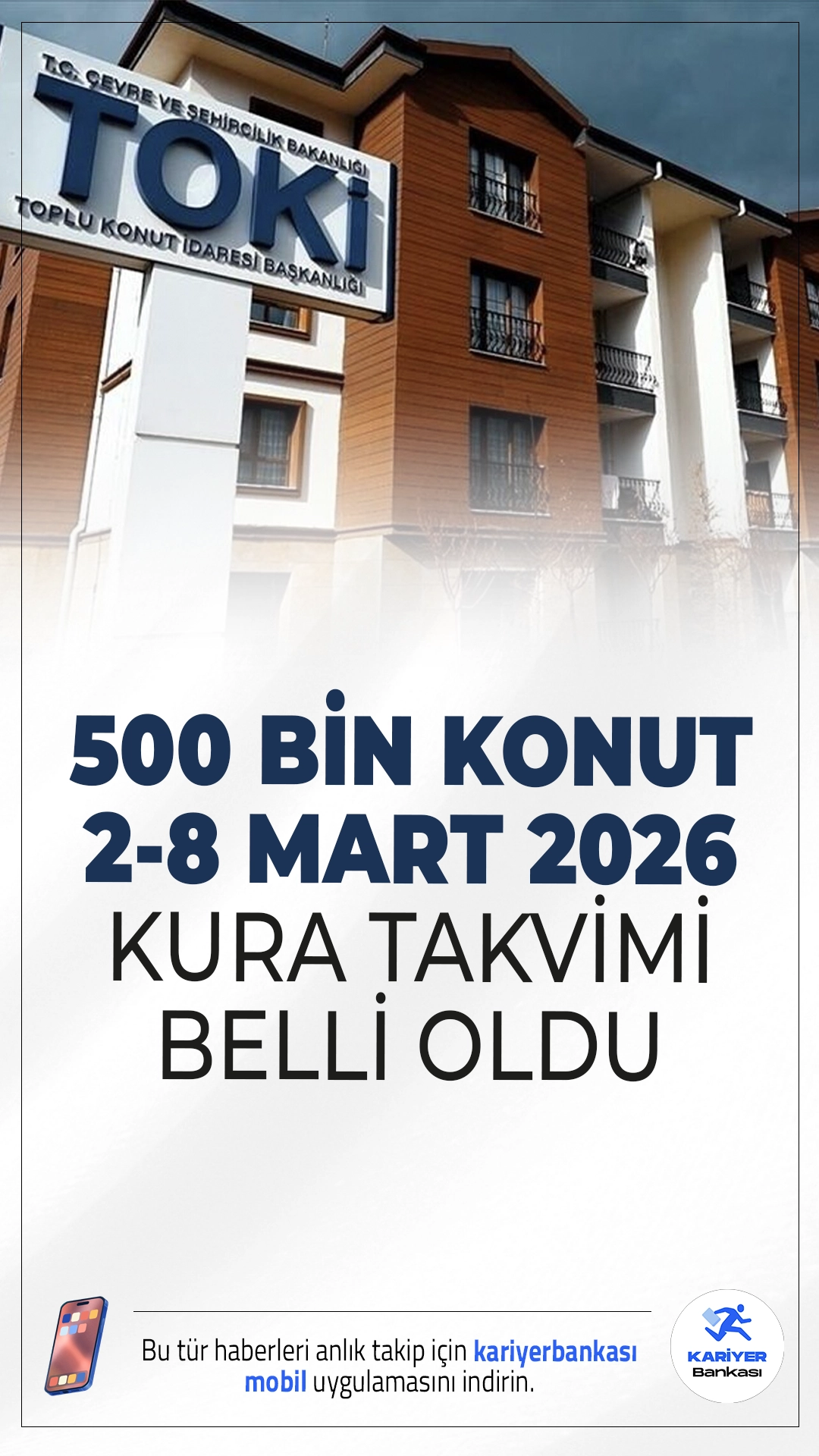 TOKİ 500 Bin Konut 2-8 Mart 2026 Kura Takvimi Belli Oldu.TOKİ’nin 500 bin sosyal konut hedefi kapsamında 75 ilde 331 bin 833 konutun hak sahibi belirlendi. Ankara, İzmir, Hatay ve Muğla’da kura heyecanı sürüyor.