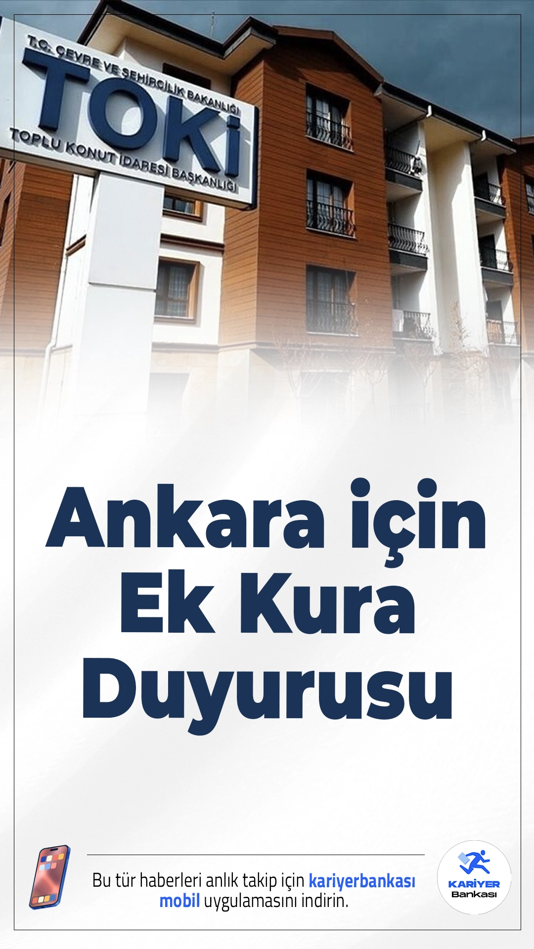 TOKİ'den Ankara için Ek Kura Duyurusu.TOKİ, Ankara’daki sosyal konut projesi kura çekilişinde sistem hatası nedeniyle eksik belirlenen hak sahipleri için ek kura yapılacağını açıkladı. 270 konut için kura 6 Mart’ta gerçekleştirilecek.