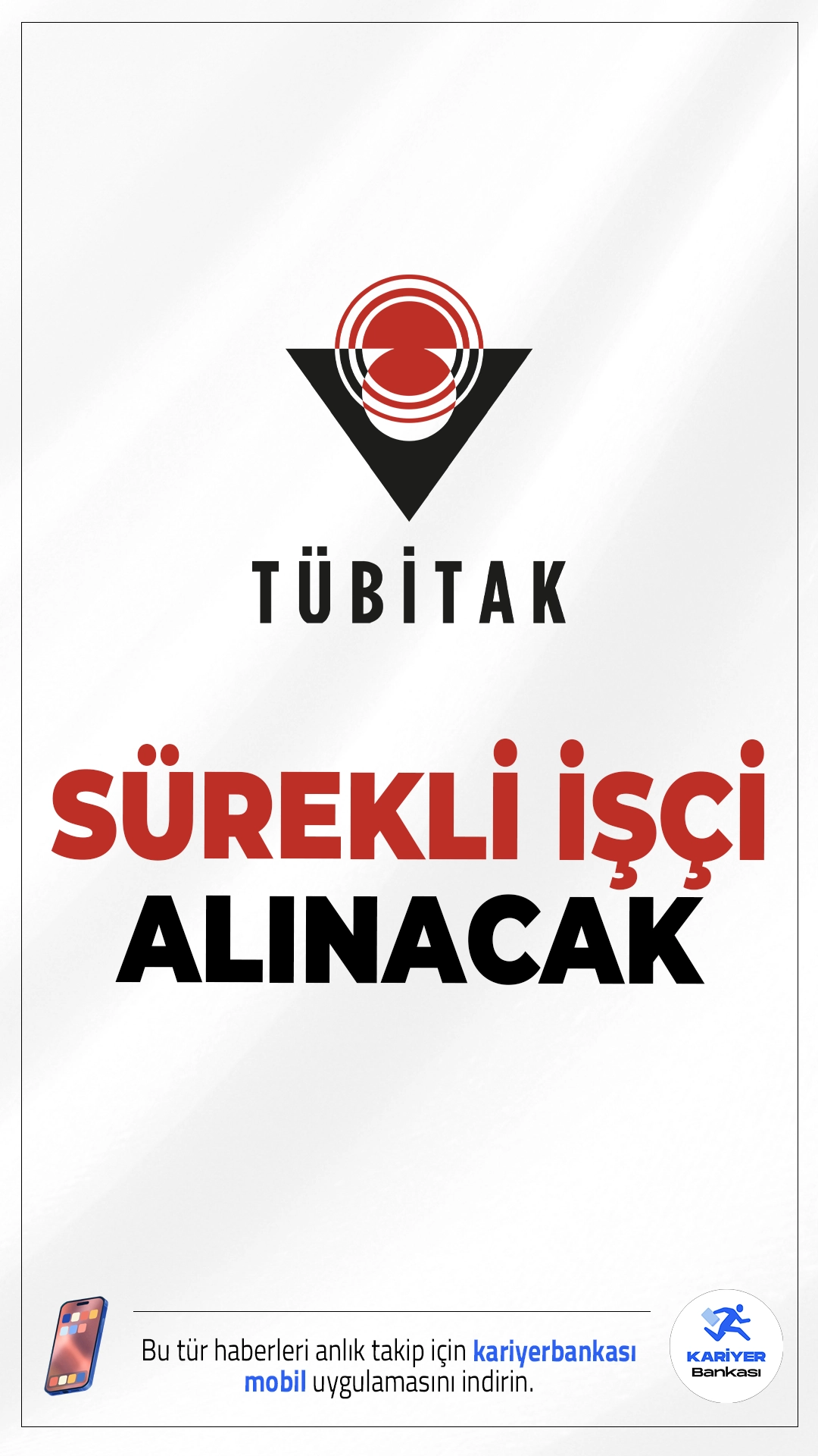TÜBİTAK 4 Sürekli İşçi Alımı Yapacak.Türkiye Bilimsel ve Teknolojik Araştırma Kurumu’na bağlı TÜBİTAK Marmara Araştırma Merkezi (MAM) bünyesinde görev yapmak üzere 4 sürekli işçi alımı yapılacağı duyuruldu. Personeller Kocaeli ilinde istihdam edilecek ve başvurular Türkiye İş Kurumu (İŞKUR) üzerinden gerçekleştirilecek. Adaylar için belirlenen son başvuru tarihi 16 Mart 2026 olarak açıklandı.