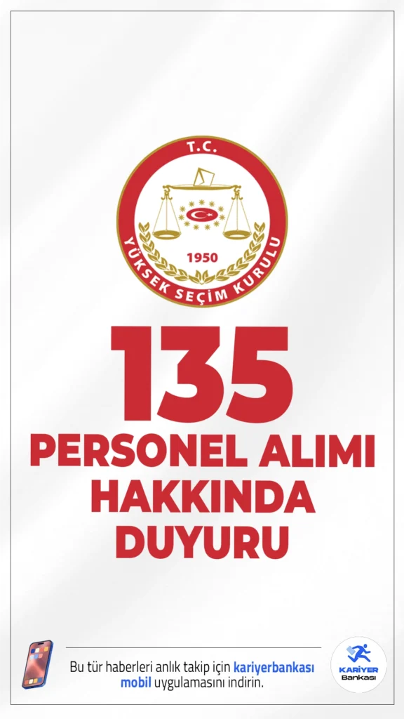 YSK 135 Personel Alımı Sonuçları Açıklandı.Yüksek Seçim Kurulu Başkanlığı tarafından gerçekleştirilen 135 personel alımı için başvuru sonuçları açıklandı. Sözlü sınava katılmaya hak kazanan adaylar ve taban puanlar duyuruldu.