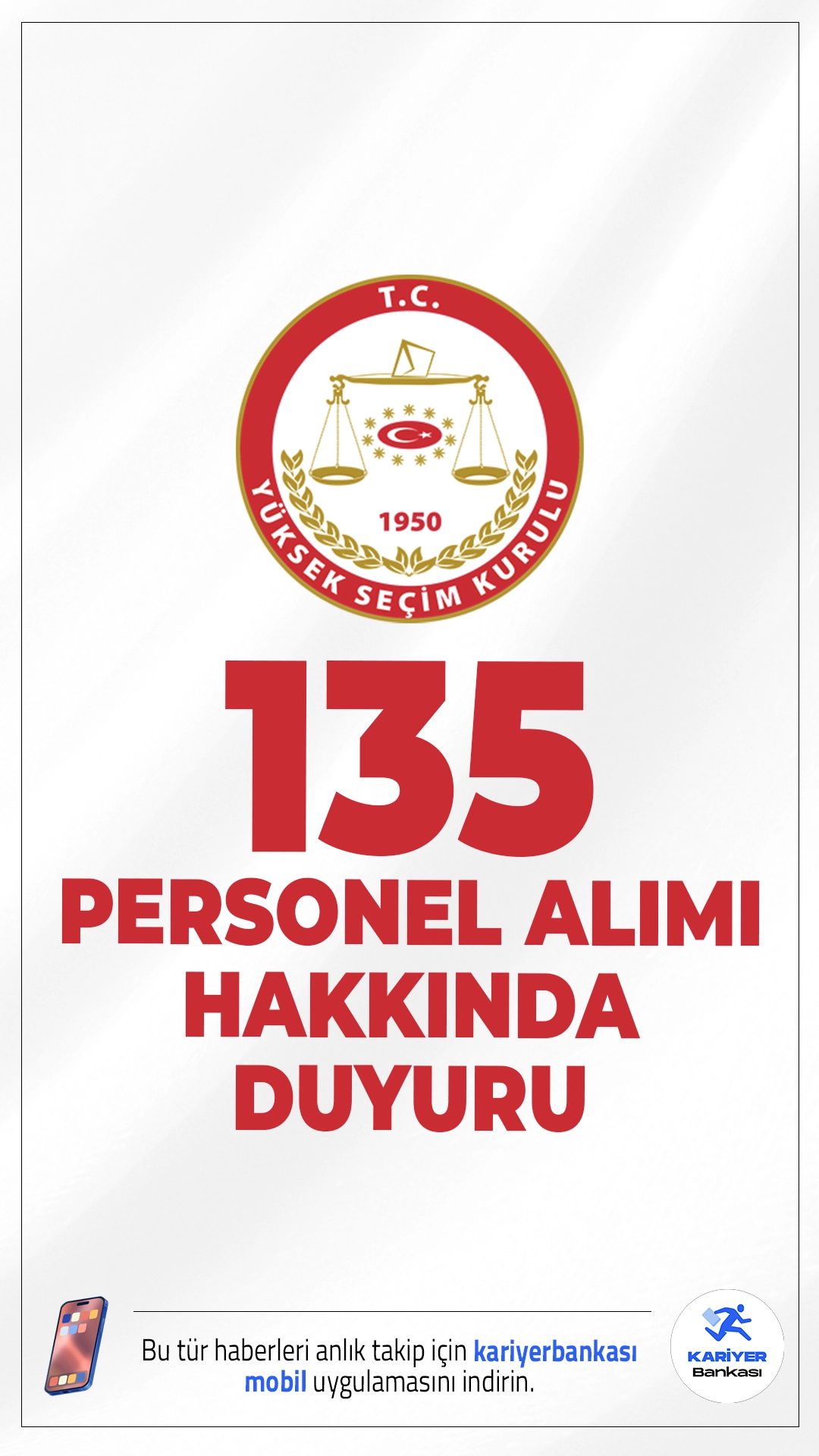 YSK 135 Personel Alımı Sonuçları Açıklandı.Yüksek Seçim Kurulu Başkanlığı tarafından gerçekleştirilen 135 personel alımı için başvuru sonuçları açıklandı. Sözlü sınava katılmaya hak kazanan adaylar ve taban puanlar duyuruldu.