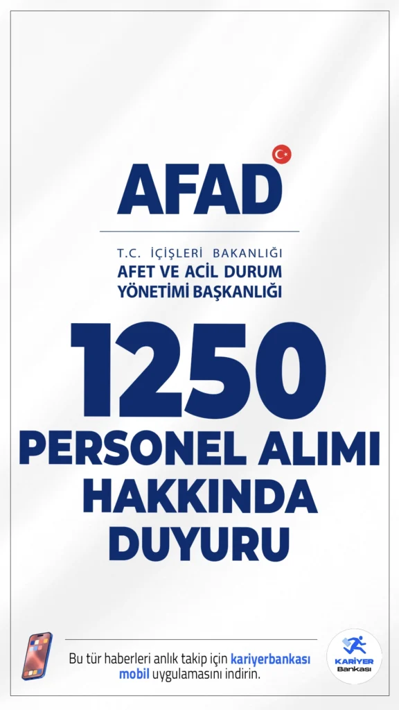 AFAD 1250 Personel Alımı Kesin Sonuçları Açıklandı.Afet ve acil Durum Yönetimi Başkanlığı (AFAD) sayfasından yayımlanan son dakika duyurusunda, 1250 Sözleşmeli Arama ve Kurtarma Teknikeri ile Sözleşmeli Arama ve Kurtarma Teknisyeni alımı kapsamında, 26 Ocak - 13 Şubat 2026 tarihleri arasında gerçekleştirilen uygulama sınav sonucuna yönelik süresi içinde yapılan itirazlar incelenerek, uygulama sınavı kesin sonuçları ile sözlü sınava katılmaya hak kazanan adayların belirlendiği aktarıldı.