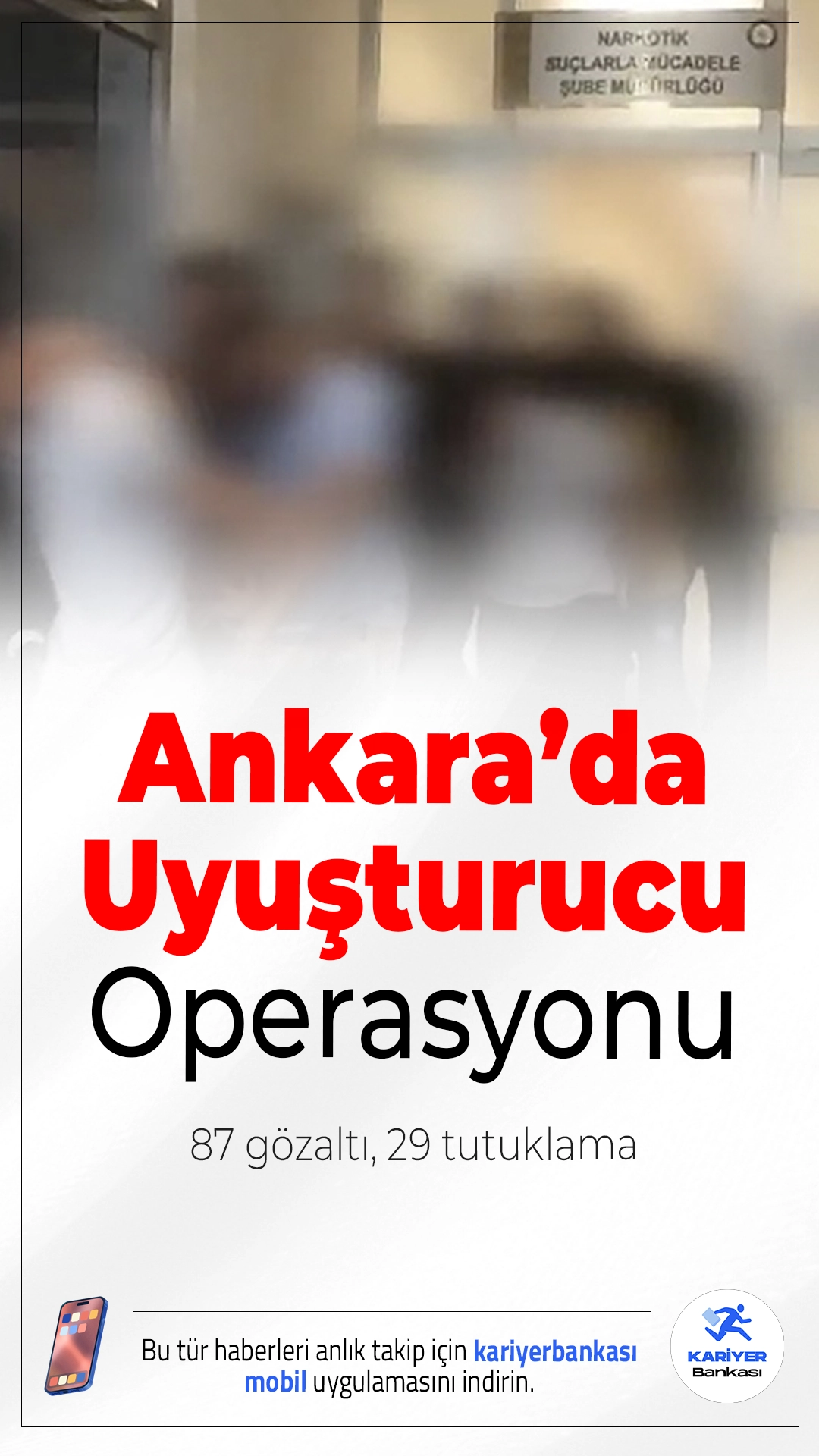 Başkentte Uyuşturucu Operasyonu: 87 Gözaltı, 29 Tutuklama.Ankara’da narkotik ekiplerinin düzenlediği operasyonlarda çok sayıda uyuşturucu madde ele geçirildi, gözaltına alınan 87 şüpheliden 29’u tutuklandı.