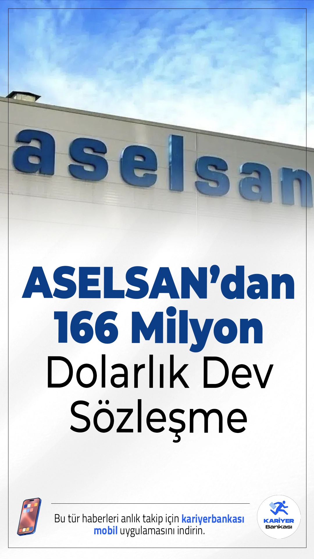ASELSAN’dan 166 Milyon Dolarlık Dev Sözleşme.ASELSAN, Savunma Sanayii Başkanlığı ve yurt içi bir platform üreticisiyle toplam 166 milyon 450 bin dolarlık iki ayrı sözleşmeye imza attı.