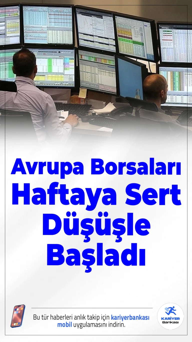 Avrupa Borsaları Haftaya Sert Düşüşle Başladı.Petrol fiyatlarındaki hızlı yükseliş ve Orta Doğu’daki jeopolitik gerilimlerin artması Avrupa borsalarında satış baskısını artırdı.