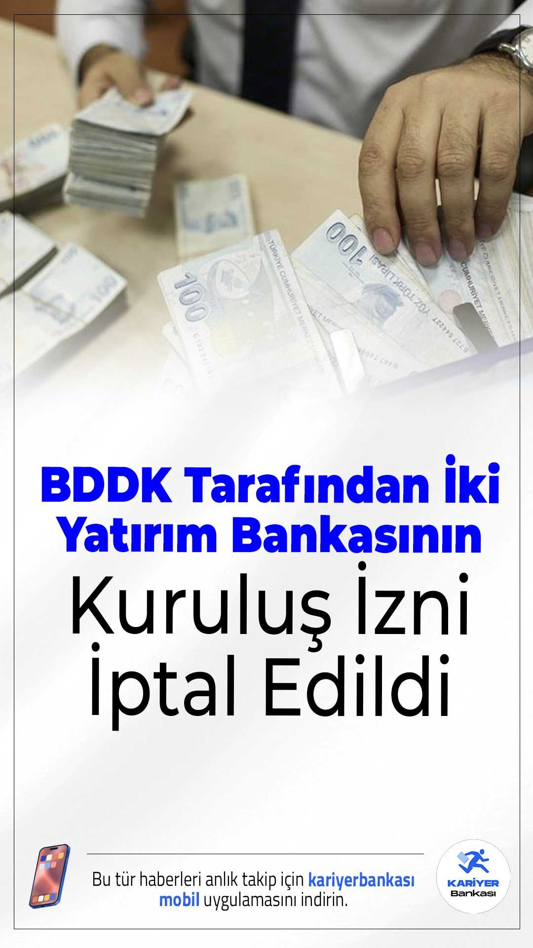 BDDK Tarafından İki Yatırım Bankasının Kuruluş İzni İptal Edildi.BDDK, Resmi Gazete’de yayımlanan kararlarla iki yatırım bankasının kuruluş izinlerini iptal etti. Karar bankacılık sektöründe dikkat çekti.