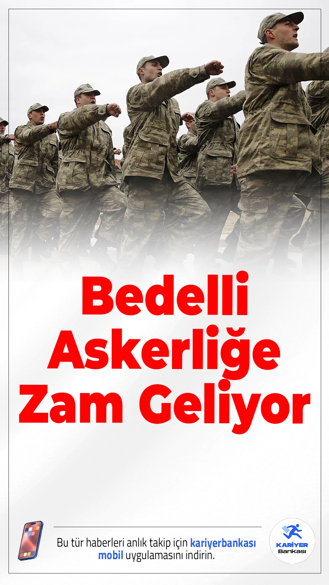 Bedelli Askerliğe Zam Geliyor.TBMM’ye sunulan yeni kanun teklifiyle bedelli askerlik ücretinin 417 bin liraya çıkarılması planlanıyor. Artıştan elde edilecek kaynak savunma sanayine aktarılacak.