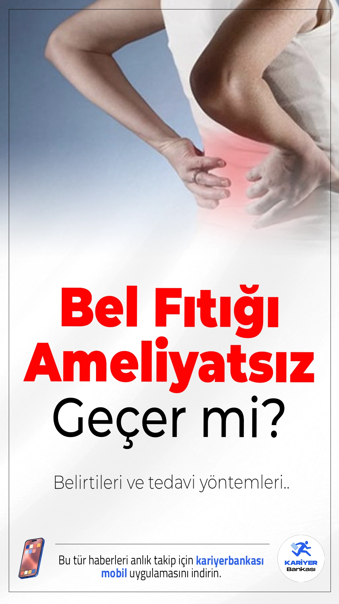 Bel Fıtığı Ameliyatsız Geçer mi? Belirtileri ve Tedavi Yöntemleri.Bel fıtığı çoğu zaman ameliyatsız tedavi edilebilir. Erken teşhis, doğru egzersiz ve yaşam tarzı değişiklikleri iyileşmede kritik rol oynar.