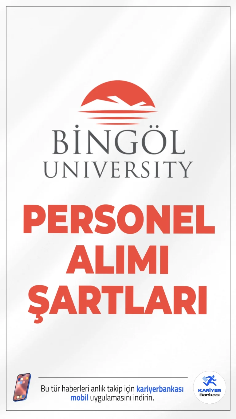 Bingöl Üniversitesi 26 Personel Alımı Şartları.Bingöl Üniversitesi sözleşemli personel alımı başvuruları devam ediyor. Resmi Gazete'de yayımlanan duyuruya göre, Bingöl Üniversitesine sağlık teknikeri, tekniker, teknisyen, büro personeli, koruma ve güvenlik görevlisi ve destek personeli ünvanlarında sözleşmeli personel alınacak. Başvurular 6 Mart'ta sona erecek. Alımlar, yazılı ve sözlü sınav yapılmaksızın, yalnızca 2024 KPSS (B) grubu puan sıralamasına göre yapılacak.İşte şartlar ve başvuru bilgileri..