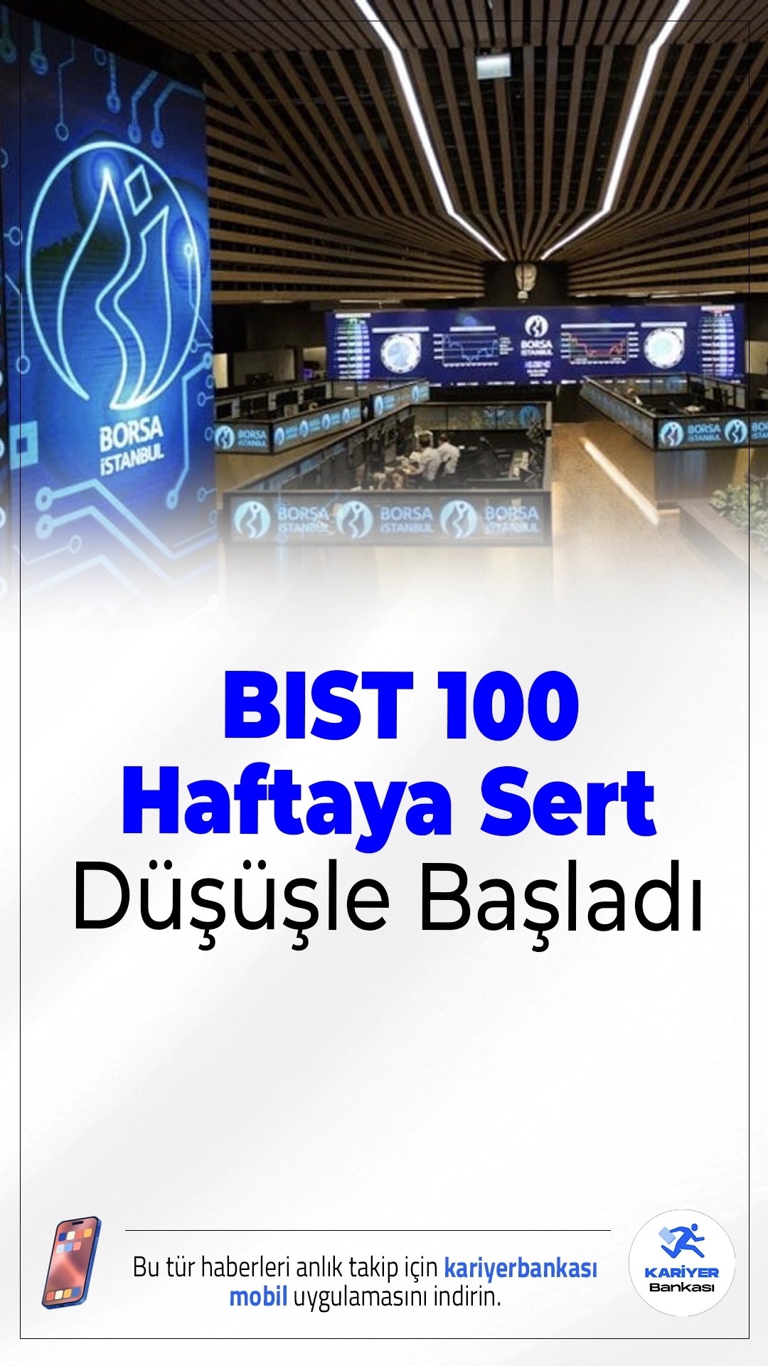 BIST 100 Haftaya Sert Düşüşle Başladı.Küresel piyasalarda artan jeopolitik riskler ve petrol fiyatlarındaki yükseliş, Borsa İstanbul’da sert satışlara yol açtı. BIST 100 haftaya kayıpla başladı.