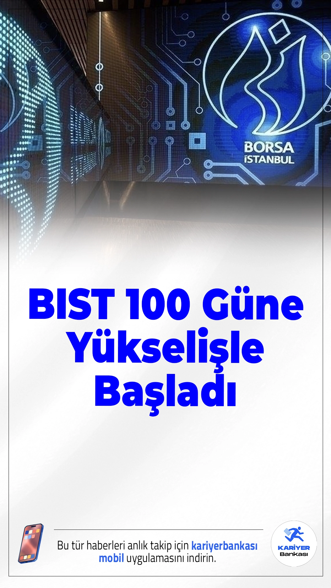 BIST 100 Güne Yükselişle Başladı.Borsa İstanbul’da BIST 100 endeksi, yeni güne yüzde 0,19 artışla başlarken küresel gelişmelerin etkisiyle piyasada temkinli iyimserlik öne çıktı.