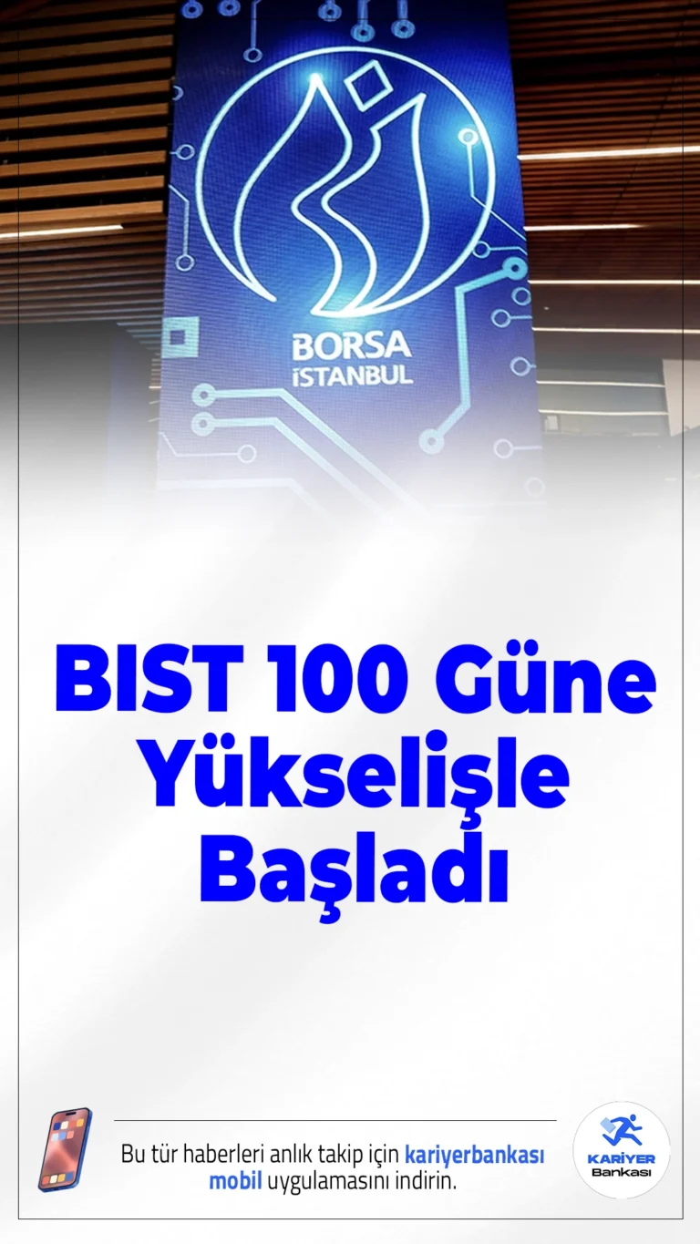 BIST 100 Güne Yükselişle Başladı.Borsa İstanbul’da BIST 100 endeksi güne yüzde 0,77 artışla başladı, küresel gelişmeler piyasaların yönü üzerinde etkili olmaya devam ediyor.