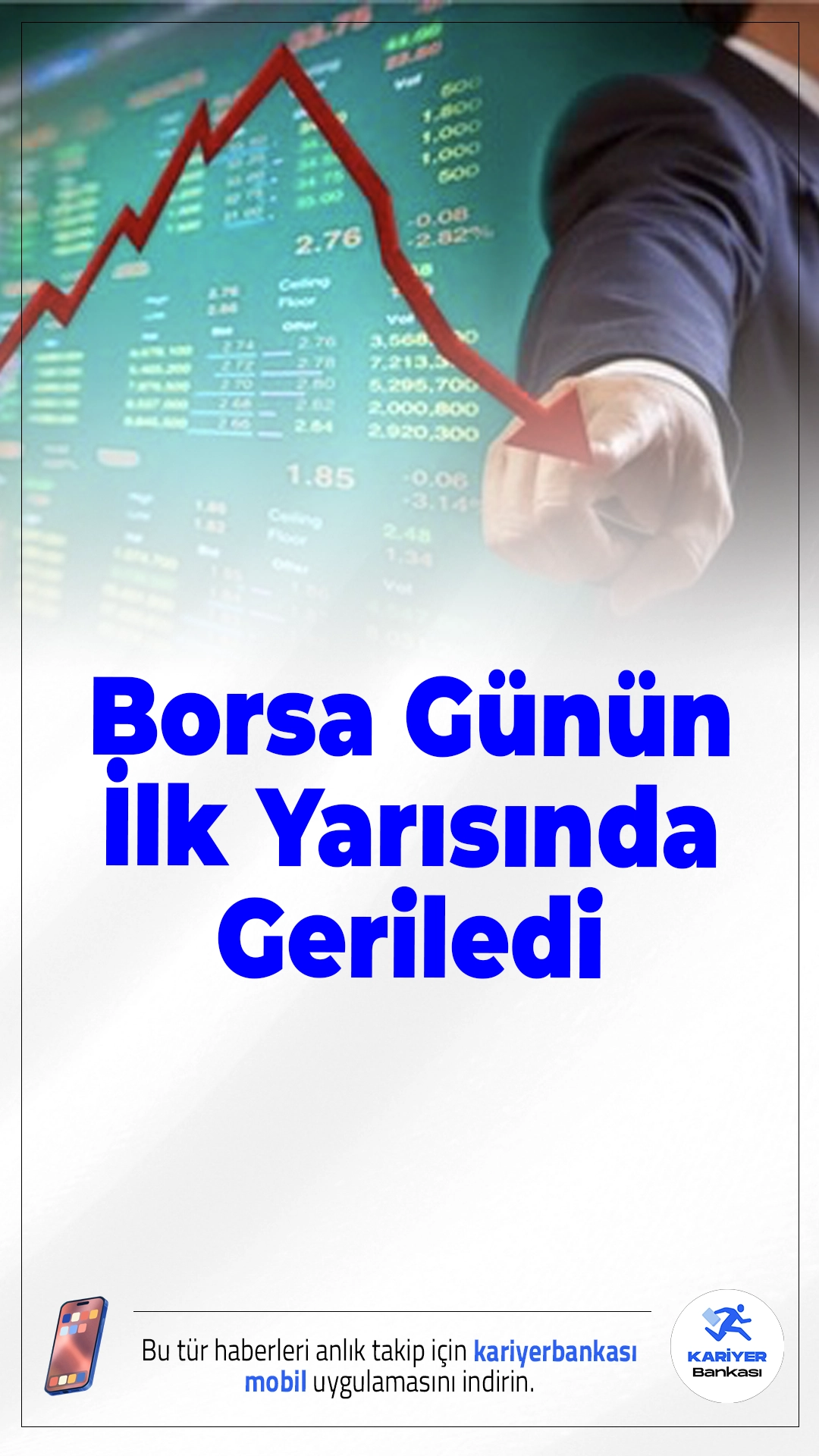 Borsa Günün İlk Yarısında Geriledi.Borsa İstanbul’da BIST 100 endeksi güne yükselişle başlasa da günün ilk yarısında yönünü aşağı çevirdi. Endeks saat 13.00 itibarıyla yüzde 0,08 düşüşle 13.165 puana geriledi.