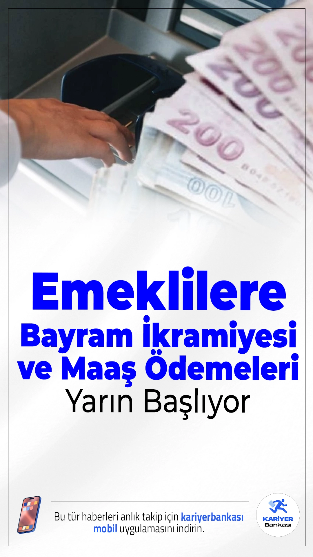 Emeklilere Bayram İkramiyesi ve Maaş Ödemeleri Yarın Başlıyor.Sosyal Güvenlik Kurumu kapsamında SSK, Bağ-Kur ve Emekli Sandığı emeklileri için Ramazan Bayramı ikramiyesi ve aylık ödeme takvimi açıklandı. Buna göre emeklilerin maaş ve ikramiye ödemeleri belirlenen tarihler doğrultusunda banka hesaplarına aktarılacak.