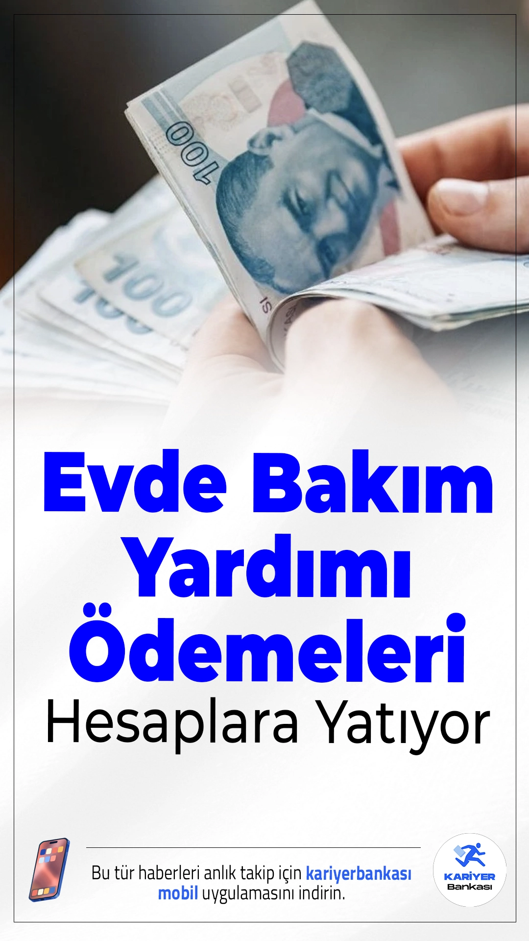 Evde Bakım Yardımı için 7,1 Milyar Lira Ödeme Başladı.Aile ve Sosyal Hizmetler Bakanlığı tarafından evlerinde bakılan tam bağımlı vatandaşlara yönelik Evde Bakım Yardımı ödemeleri hesaplara yatırılmaya başlandı. Bu ay toplam 7,1 milyar liralık destek hak sahiplerine ulaştırılacak.
