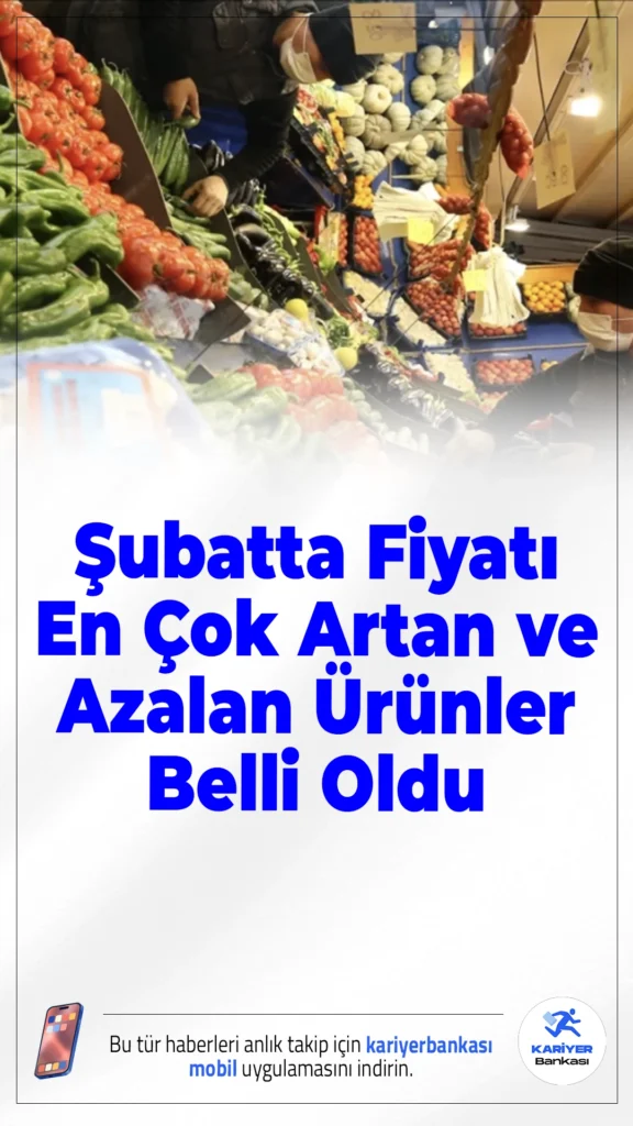 Şubat Ayında Fiyatı En Çok Artan ve Azalan Ürünler Belli Oldu.İstanbul’da şubat ayında sebze fiyatları yüzde 60’a varan artış gösterirken, uçak bileti ve bazı giyim ürünlerinde dikkat çeken düşüşler yaşandı.