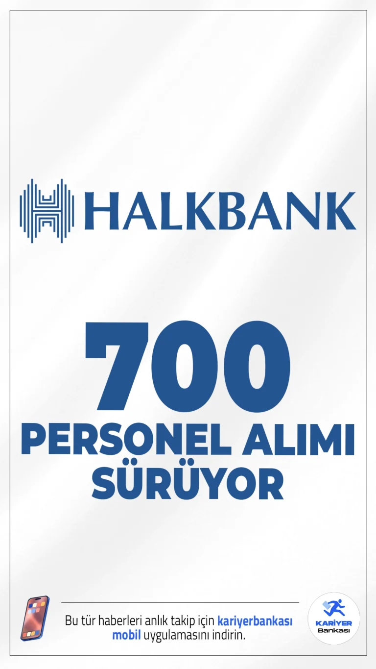 Halkbank 700 Personel Alımı Başvuruları Sürüyor.İlgili alım duyurusuna göre, Halkbank'a Müfettiş Yardımcısı, İç Kontrolör Yardımcısı, Uzman Yardımcısı ve Servis Görevlisi kadrolarında personel alımı yapılacak.Banka bünyesinde kariyer hedefleyen adaylar için önemli fırsatlar sunulurken, toplamda 700 personel alımı yapılacağı aktarıldı. Başvuru şartları ve kontenjanlara dair detaylar bu haberimizde.