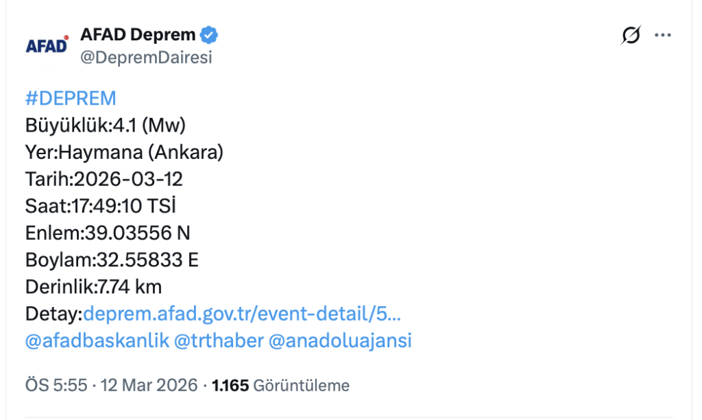 ankara deprem
