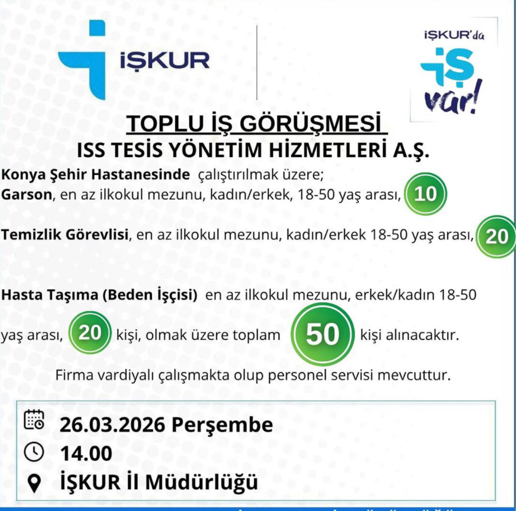 Konya Şehir Hastanesi 50 Personel Alımı 