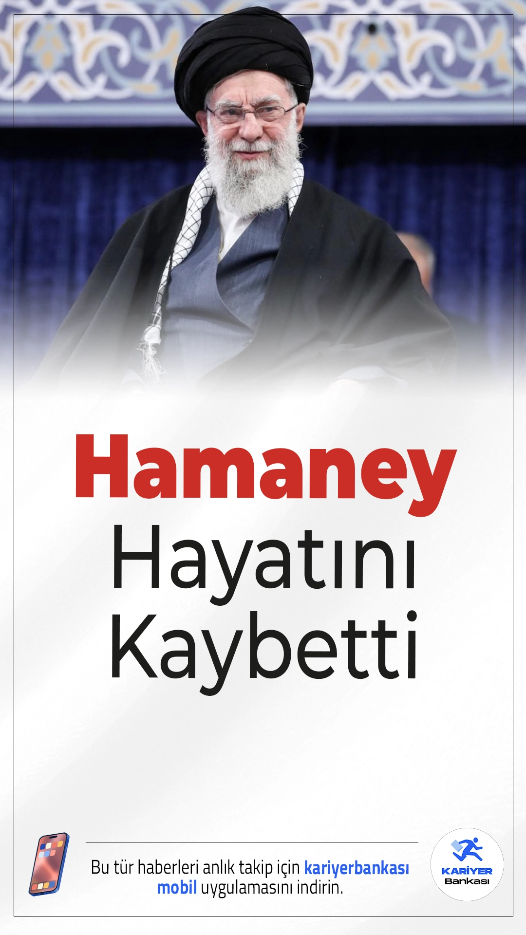 Hamaney Hayatını Kaybetti.İran devlet medyası, dini lider Ayetullah Ali Hamaney’in bu sabah ülkesine yönelik devam eden Amerika Birleşik Devletleri ve İsrail’in saldırılarında yaşamını yitirdiğini doğruladı. Hamaney’in ölümü sonrası İran’da 40 günlük yas ilan edilirken, ülke genelinde 7 günlük resmi tatil kararı da duyuruldu.
