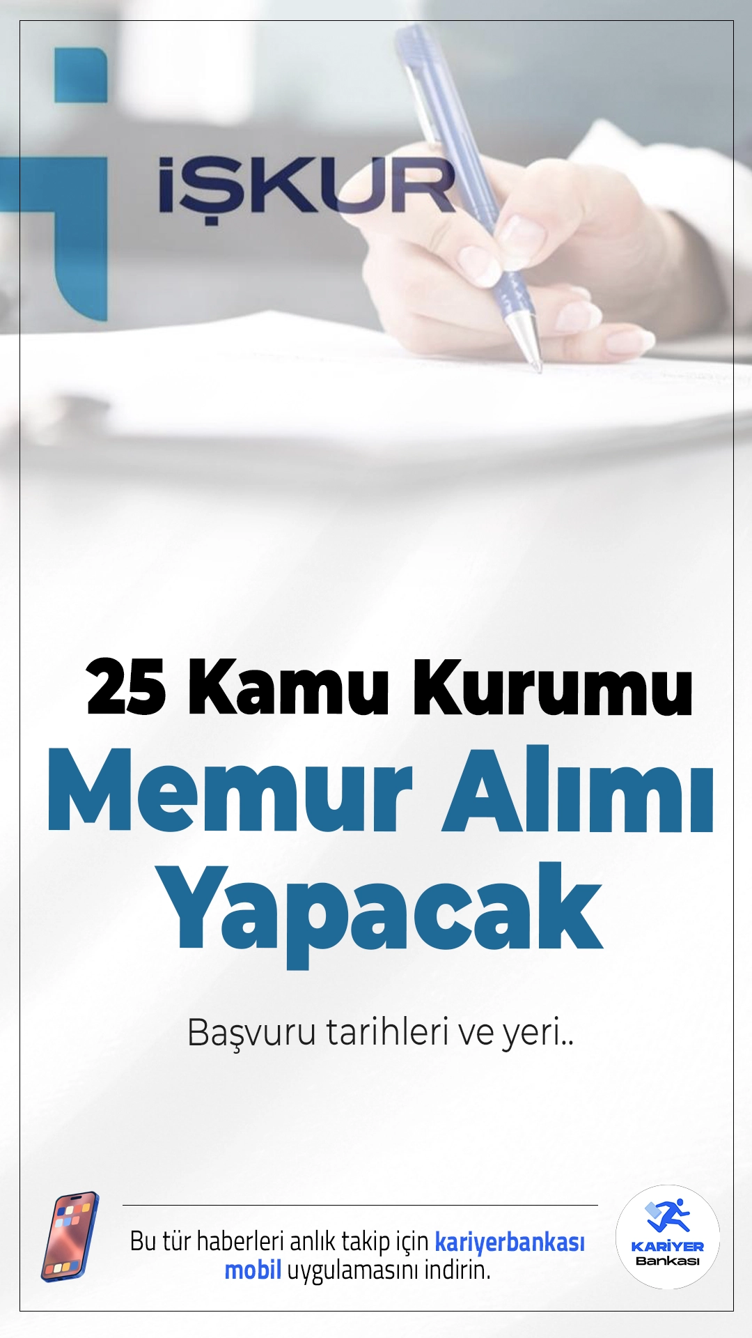 İŞKUR Üzerinden 25 Kamu Kurumu Memur Alımı Yapacak.İŞKUR aracılığıyla yayımlanan yeni ilanlarla Türkiye genelinde 25 farklı kamu kurumu memur alımı gerçekleştirecek. Ağırlıklı olarak belediyelerin yer aldığı ilanlarda zabıta memuru, itfaiye eri, sözleşmeli personel ve çeşitli kadrolarda kamu personeli istihdamı yapılacağı duyuruldu.
