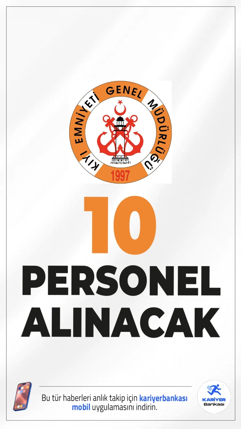 Kıyı Emniyeti 10 Personel Alımı Yapacak.Kıyı Emniyeti Genel Müdürlüğü, daimi işçi statüsünde istihdam edilmek üzere 10 Kılavuz Kaptan alımı yapacağını duyurdu. Başvurular yalnızca Türkiye İş Kurumu (İŞKUR) üzerinden gerçekleştirilecek olup, adayların belirtilen şartları eksiksiz şekilde taşıması gerekiyor.
